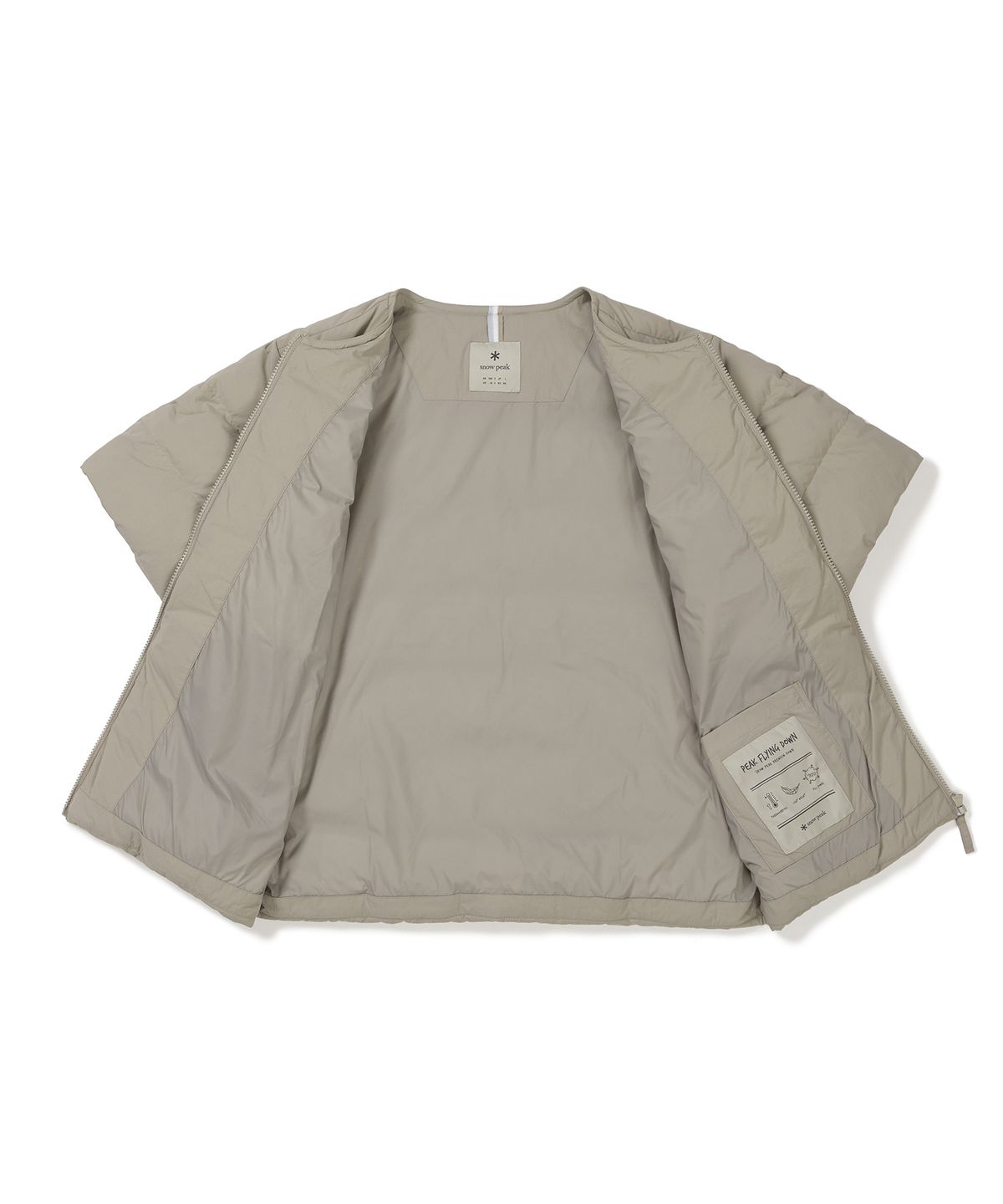 스노우피크 어패럴(SNOWPEAK APPAREL) 랜드에어 반팔 경량 다운 자켓 (S24WMLDJ51) Beige Gray