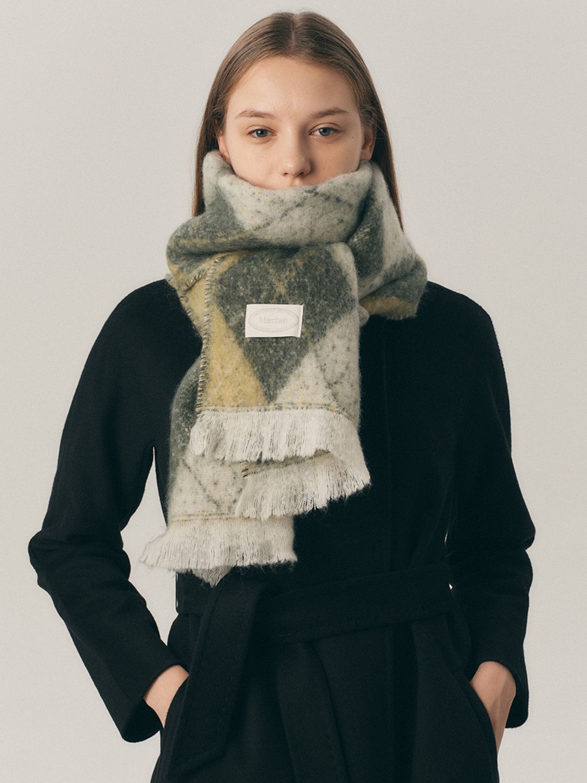 메르헨(MERCHEN) Argyle chunky muffler_4color