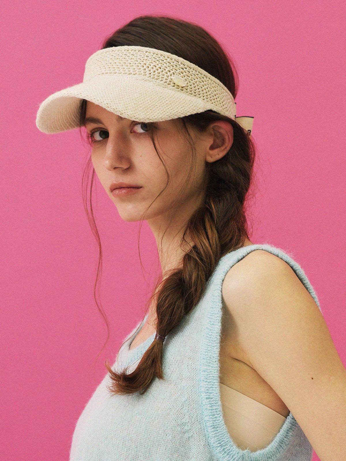 메르헨(MERCHEN) Active ribbon strap sun visor_3color