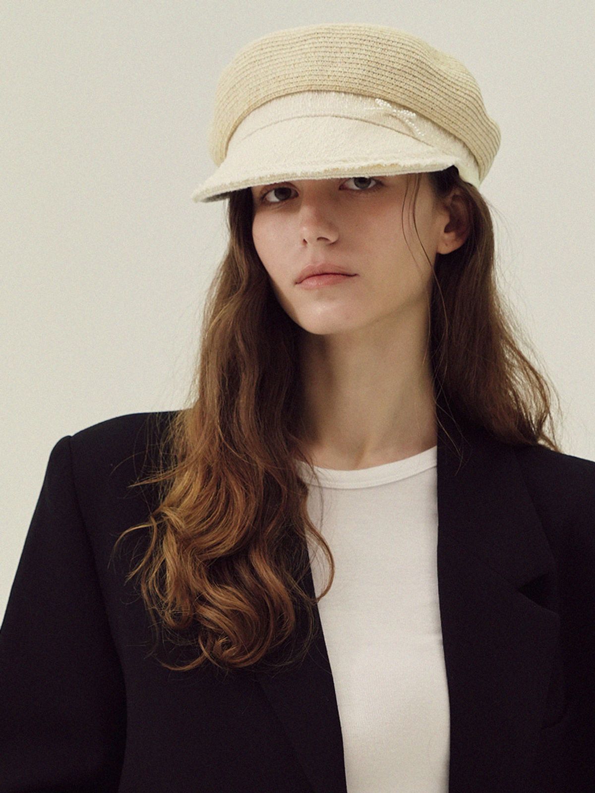 메르헨(MERCHEN) Pearl ribbon matroos cap_2color