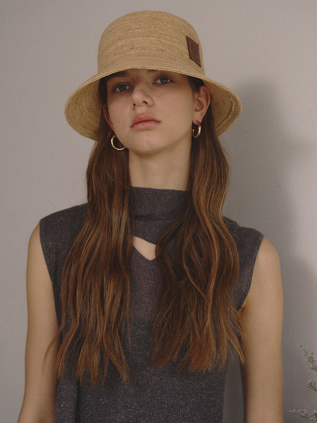 메르헨(MERCHEN) More raffia bucket hat