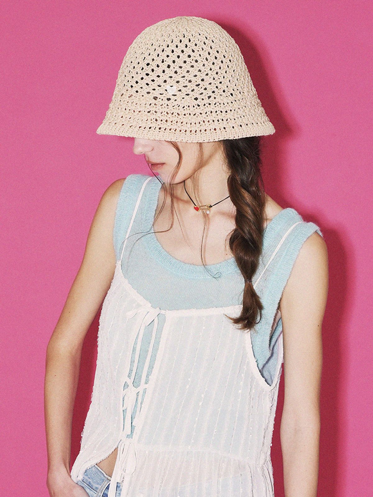 메르헨(MERCHEN) Mellow crochet bucket hat_6color