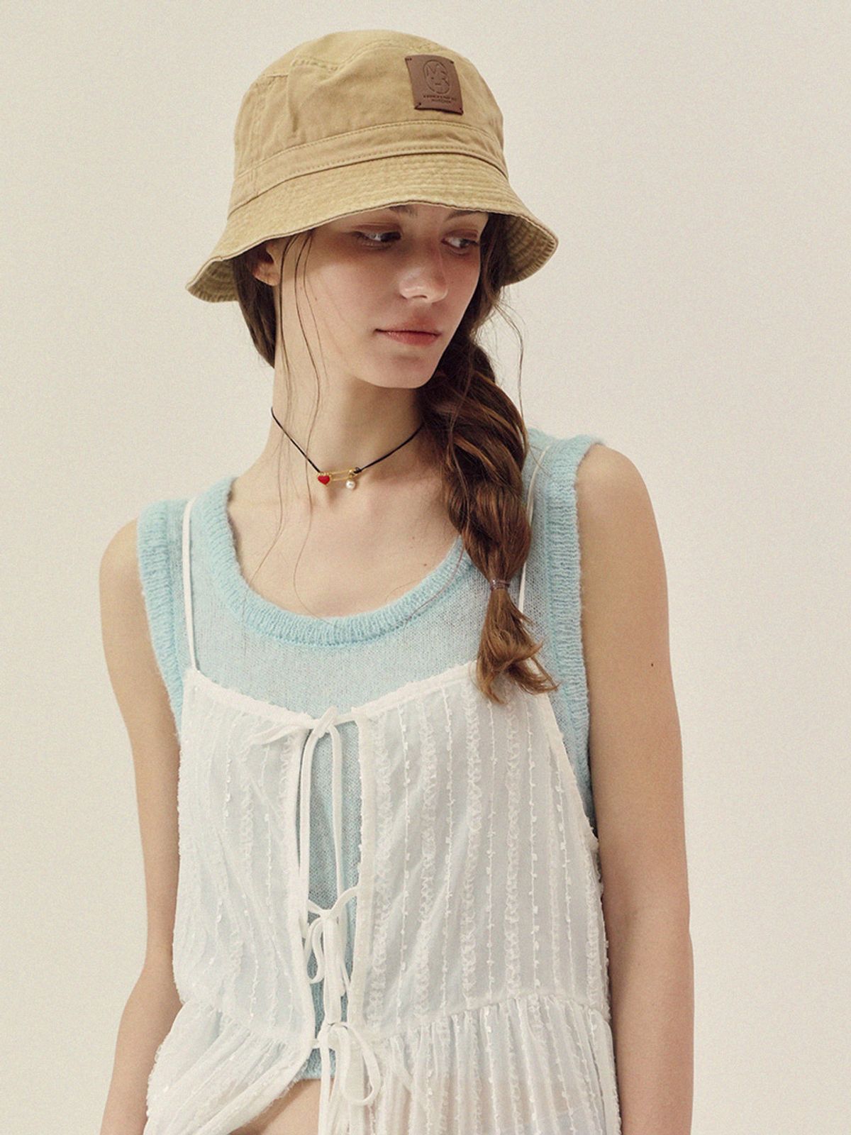 메르헨(MERCHEN) Vintage patch bucket hat_5color