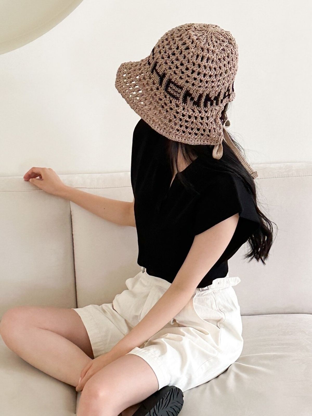 메르헨(MERCHEN) Logo knitting strap bucket hat_5color