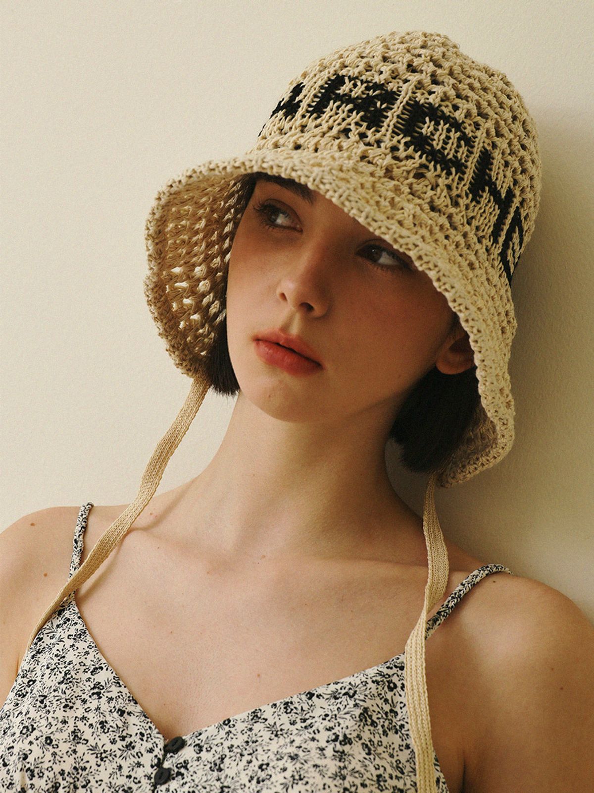 메르헨(MERCHEN) Logo knitting strap bucket hat_5color