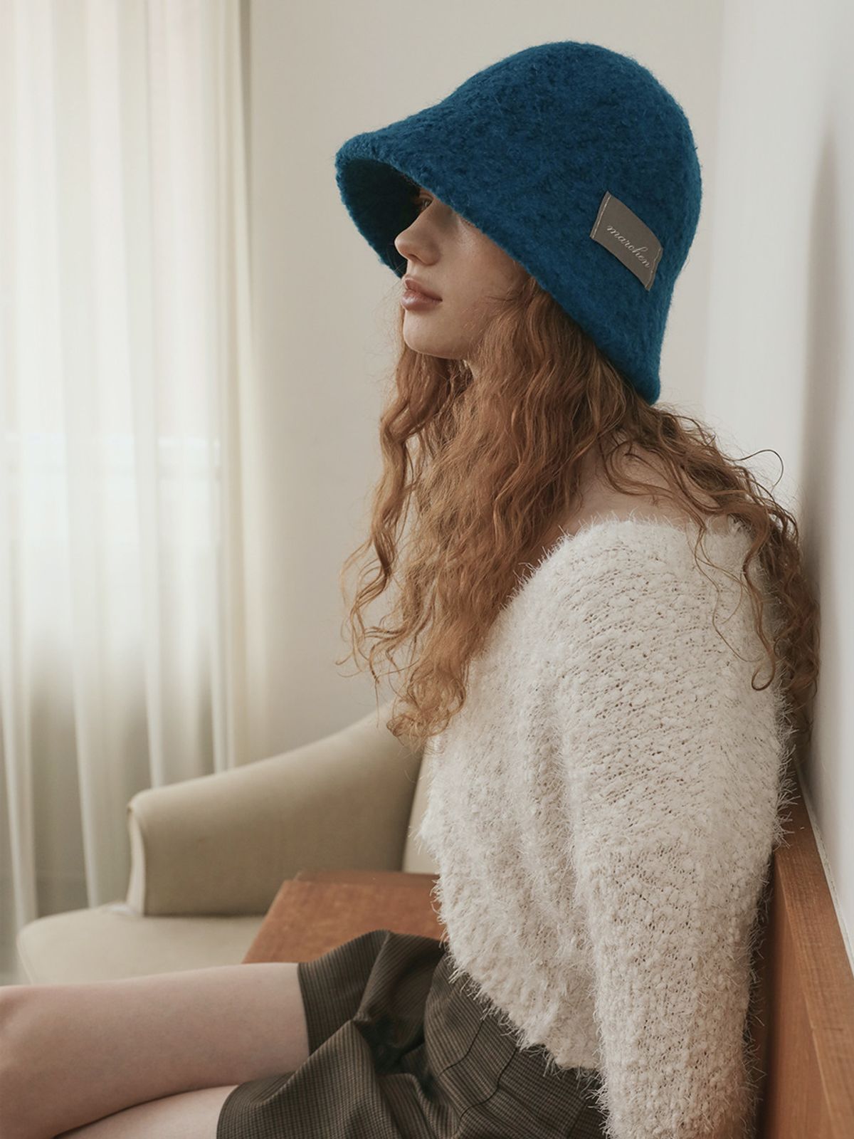 메르헨(MERCHEN) Signature boucle bucket hat_4color