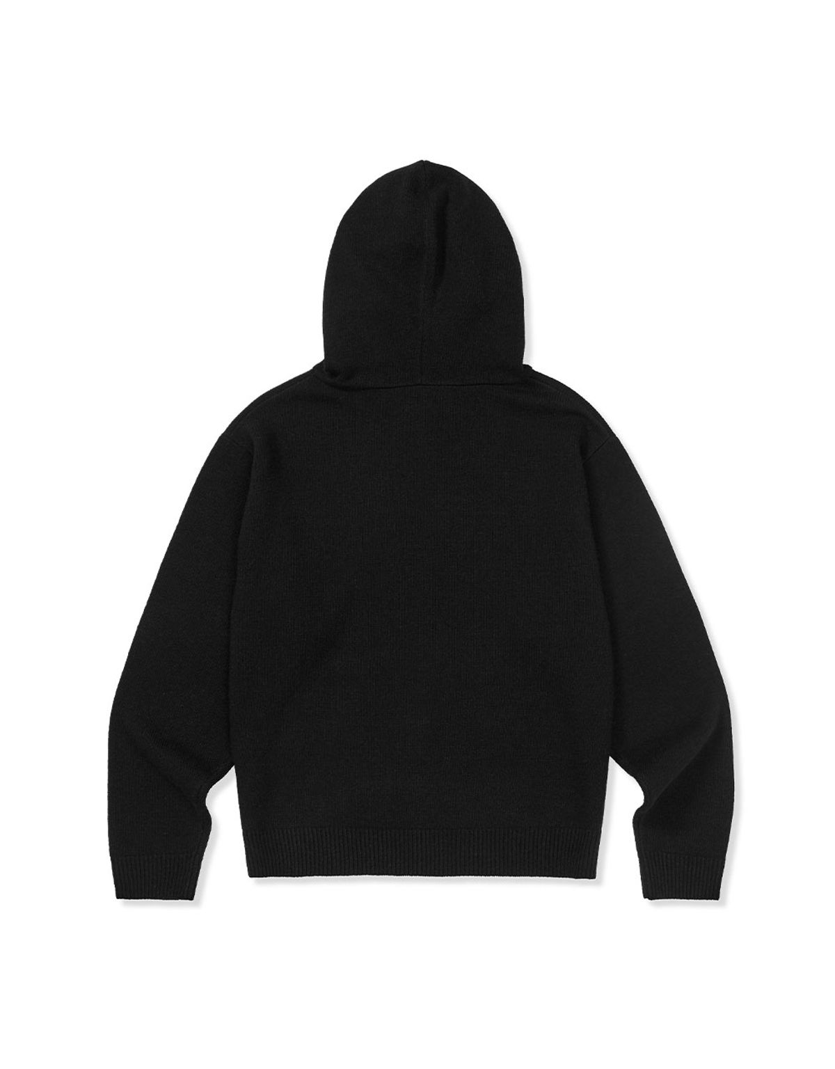엠엠엘지(MMLG) [Mmlg] WAVY LOGO HOOD KNIT (BLACK)