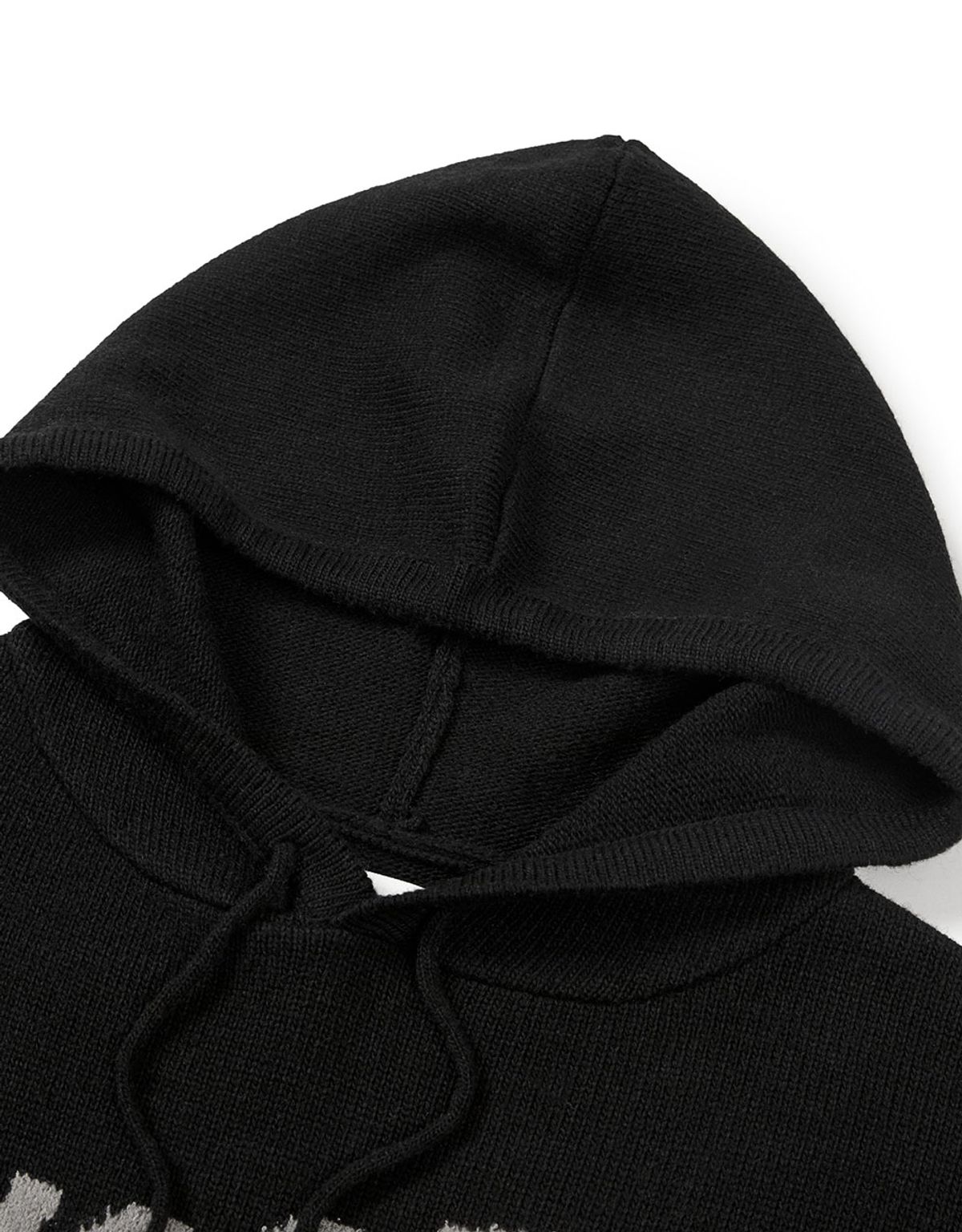 엠엠엘지(MMLG) [Mmlg] WAVY LOGO HOOD KNIT (BLACK)