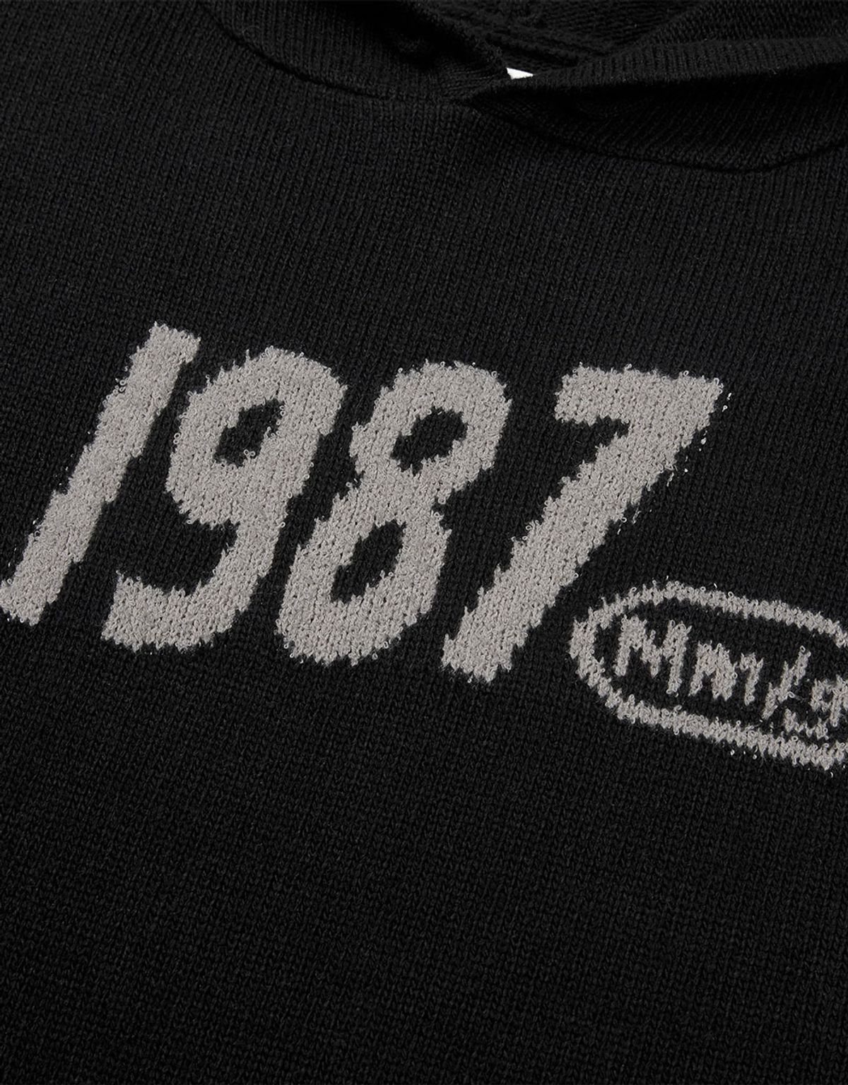 엠엠엘지(MMLG) [Mmlg] WAVY LOGO HOOD KNIT (BLACK)