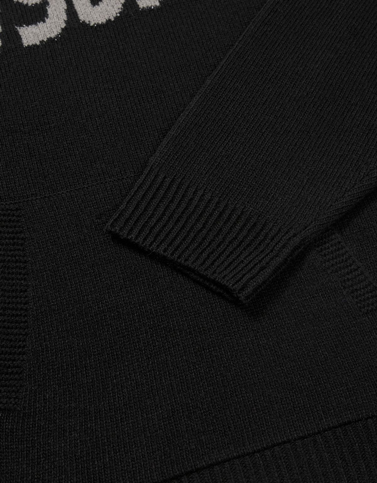 엠엠엘지(MMLG) [Mmlg] WAVY LOGO HOOD KNIT (BLACK)