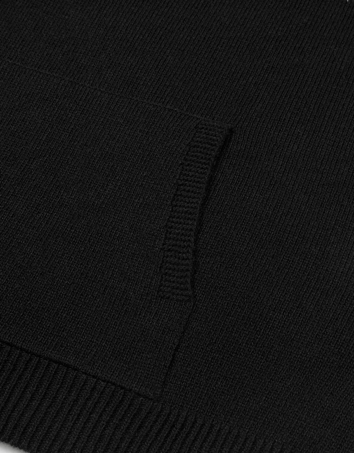 엠엠엘지(MMLG) [Mmlg] WAVY LOGO HOOD KNIT (BLACK)