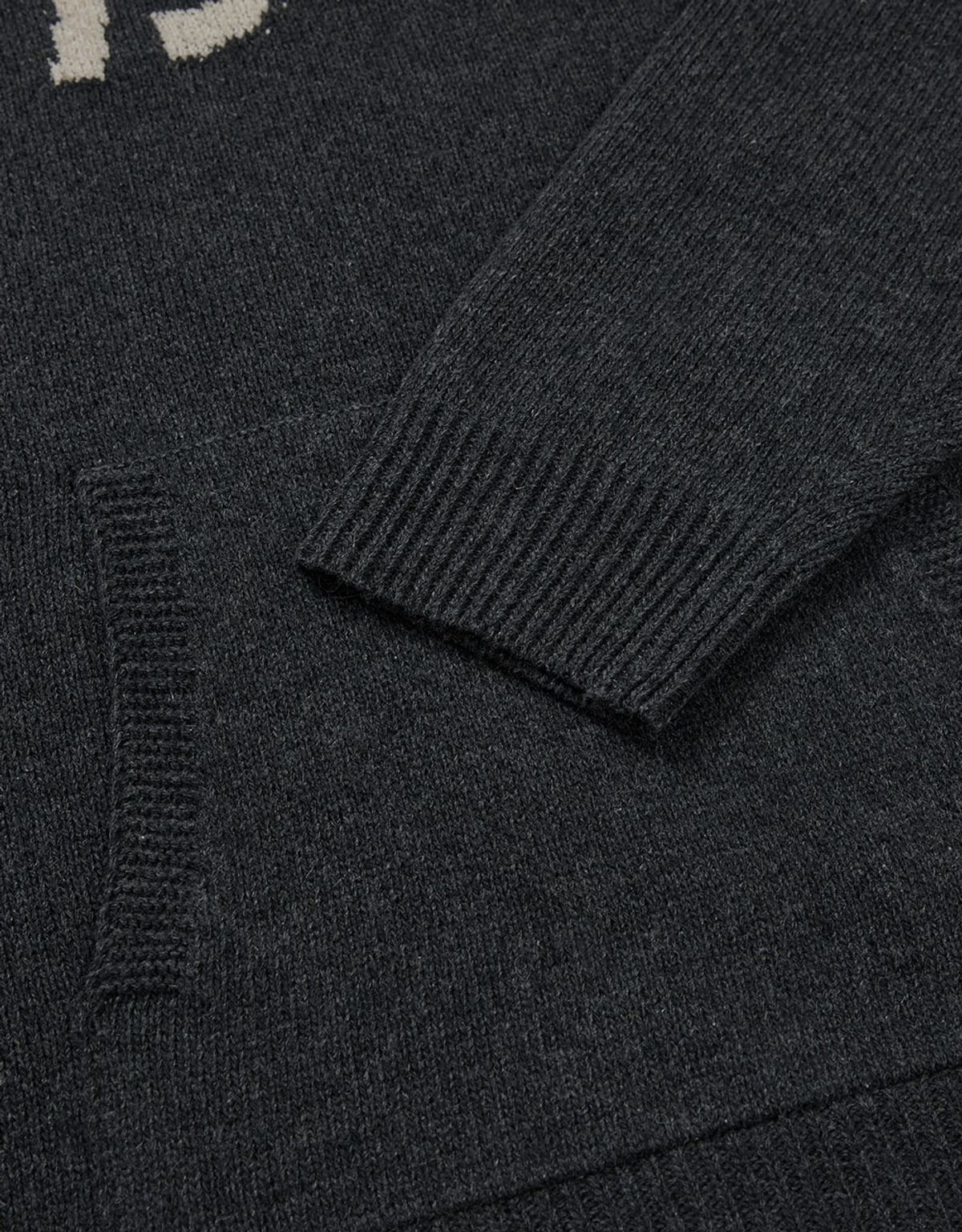 엠엠엘지(MMLG) [Mmlg] WAVY LOGO HOOD KNIT (GREY)