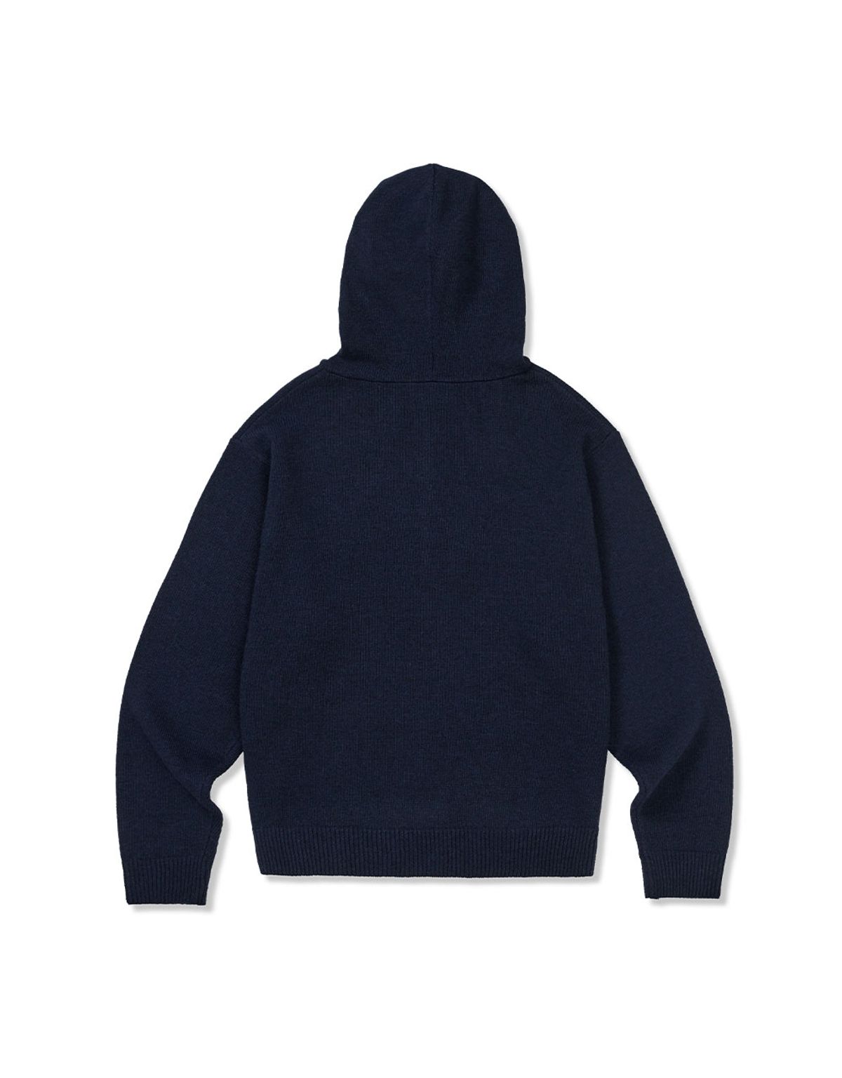 엠엠엘지(MMLG) [Mmlg] WAVY LOGO HOOD KNIT (NAVY)