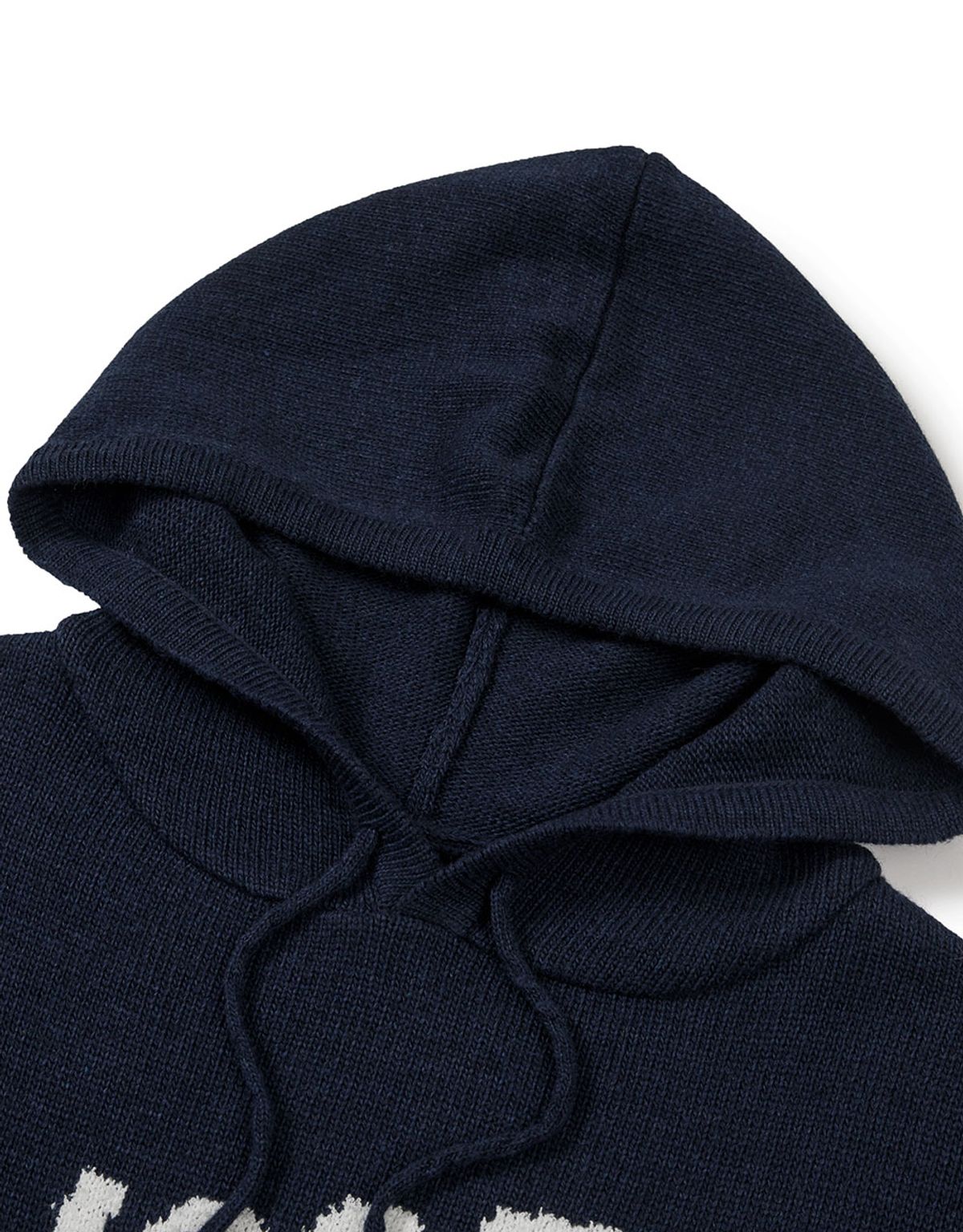 엠엠엘지(MMLG) [Mmlg] WAVY LOGO HOOD KNIT (NAVY)