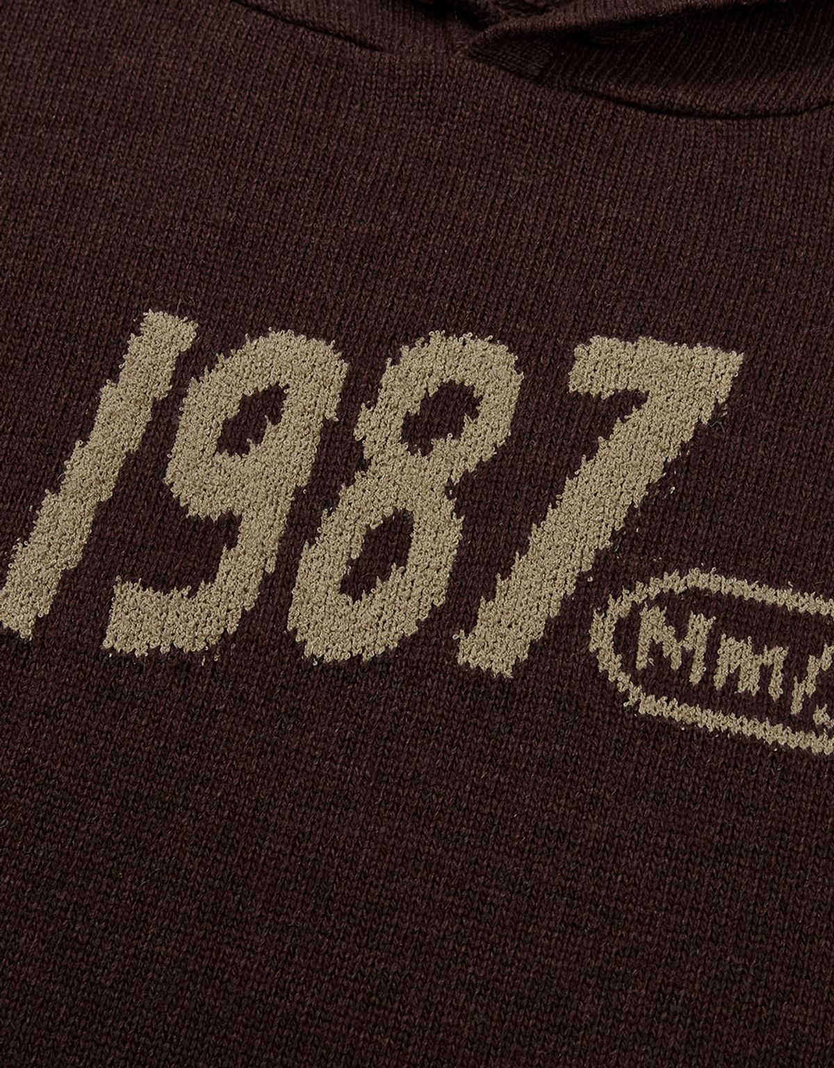 엠엠엘지(MMLG) [Mmlg] WAVY LOGO HOOD KNIT (BROWN)
