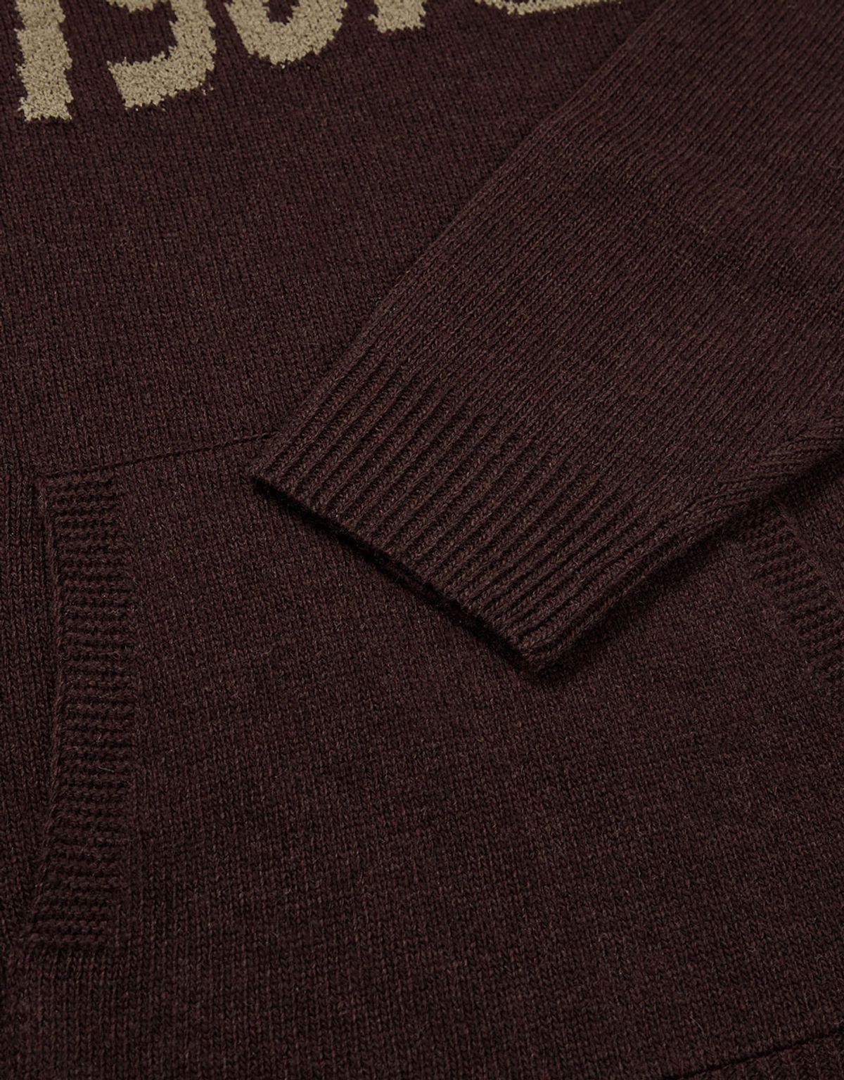 엠엠엘지(MMLG) [Mmlg] WAVY LOGO HOOD KNIT (BROWN)