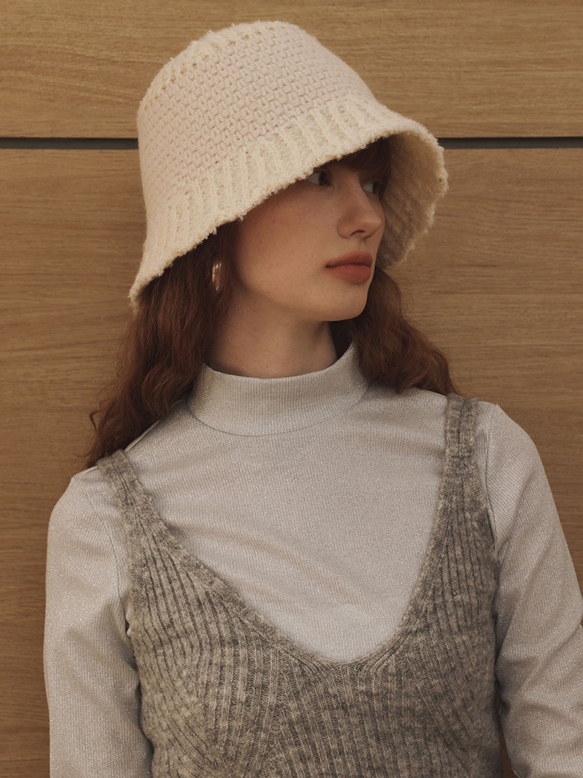 메르헨(MERCHEN) Loel knit crochet bucket hat_3color
