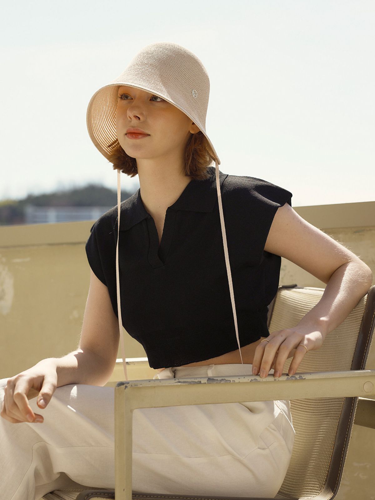 메르헨(MERCHEN) hole bonnet hat (3color)