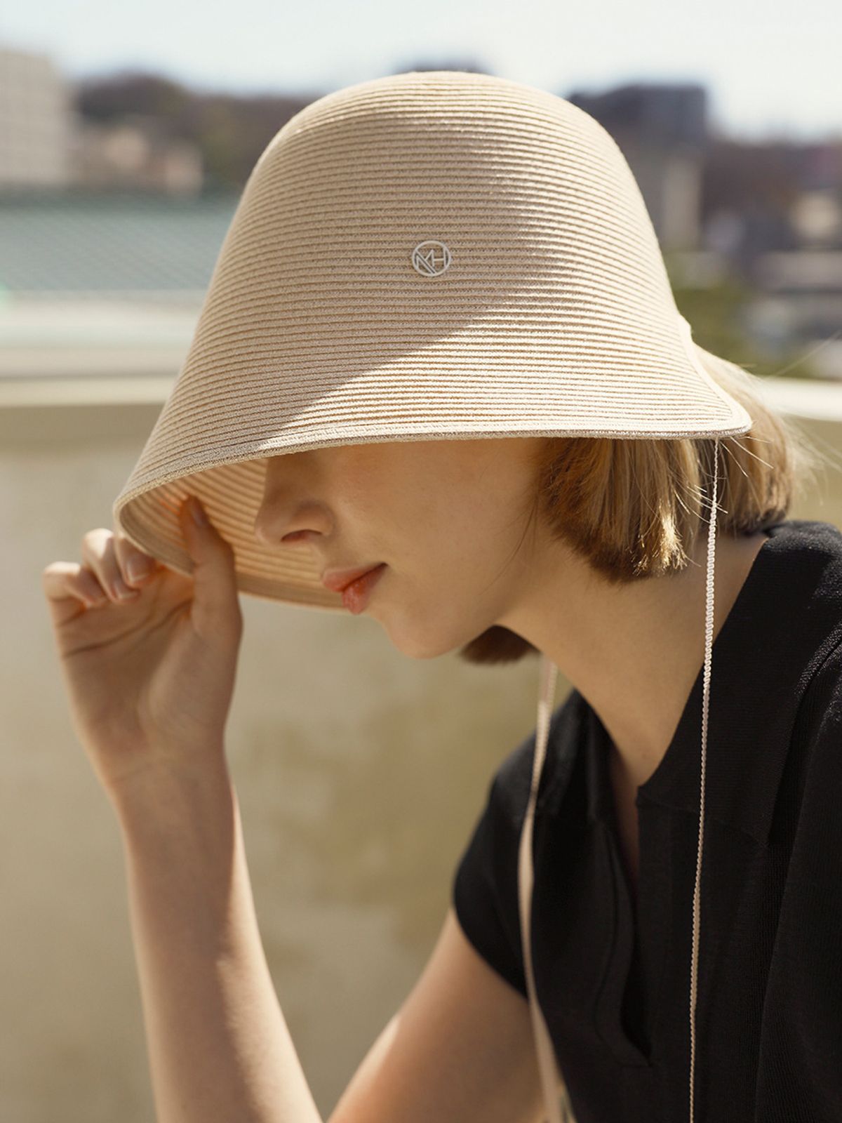 메르헨(MERCHEN) hole bonnet hat (3color)