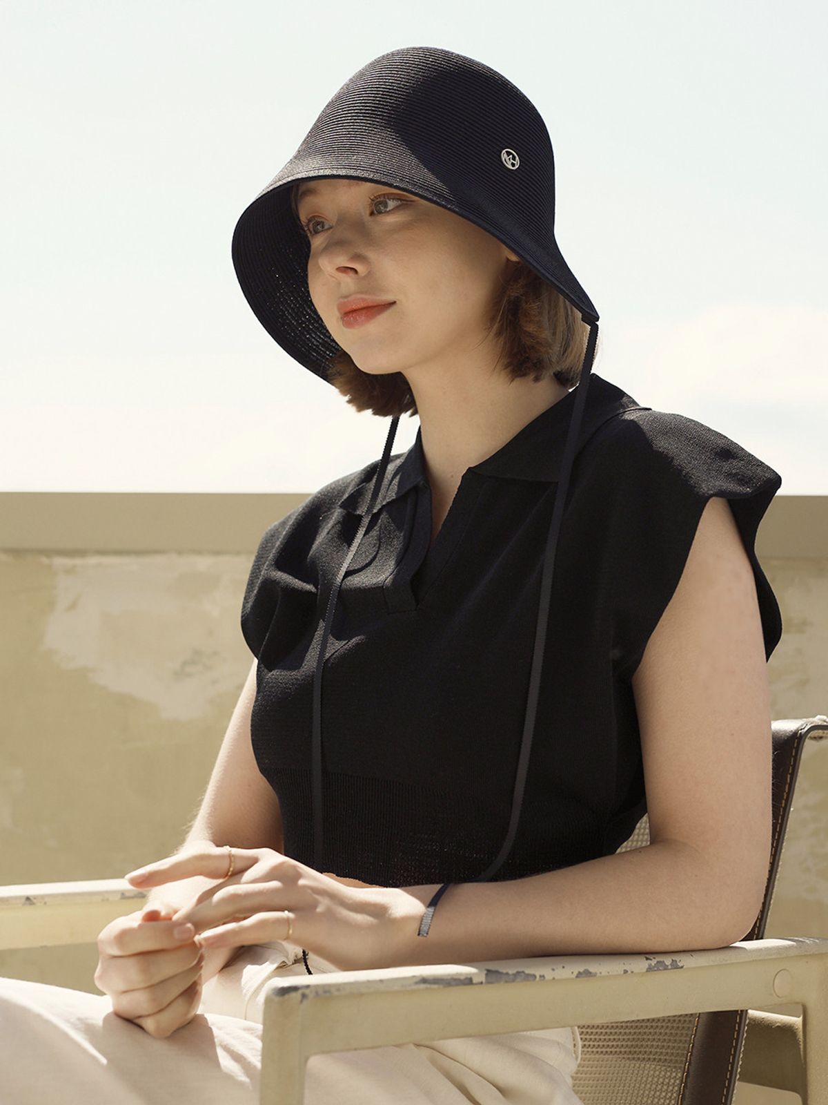 메르헨(MERCHEN) hole bonnet hat (3color)