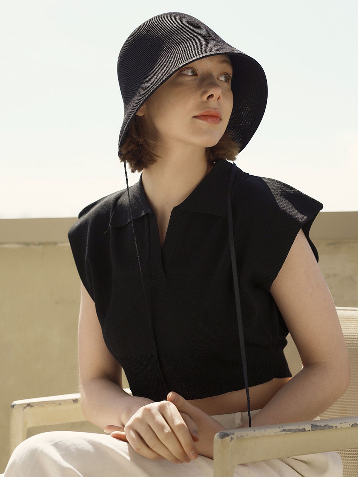 메르헨(MERCHEN) hole bonnet hat (3color)
