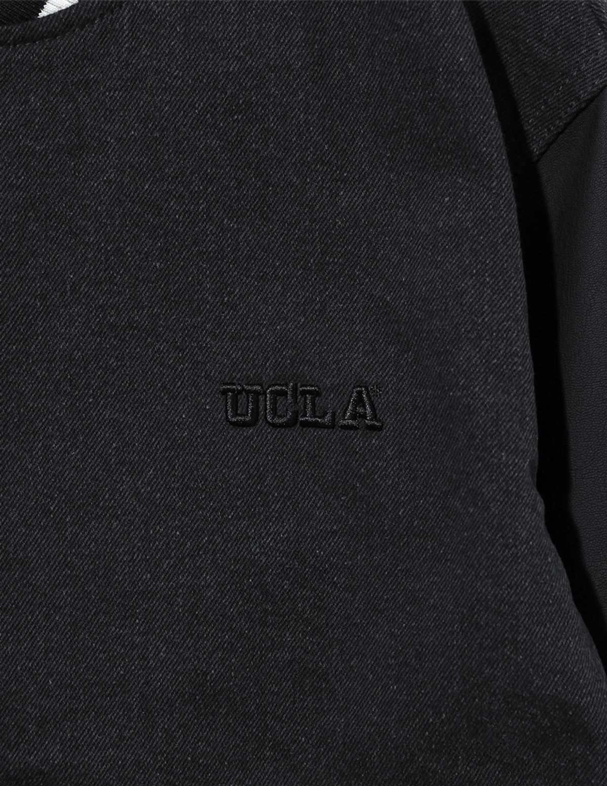 유씨엘에이(UCLA) 남성 데님 바시티 자수 점퍼[BLACK](UAADJ2A_39)