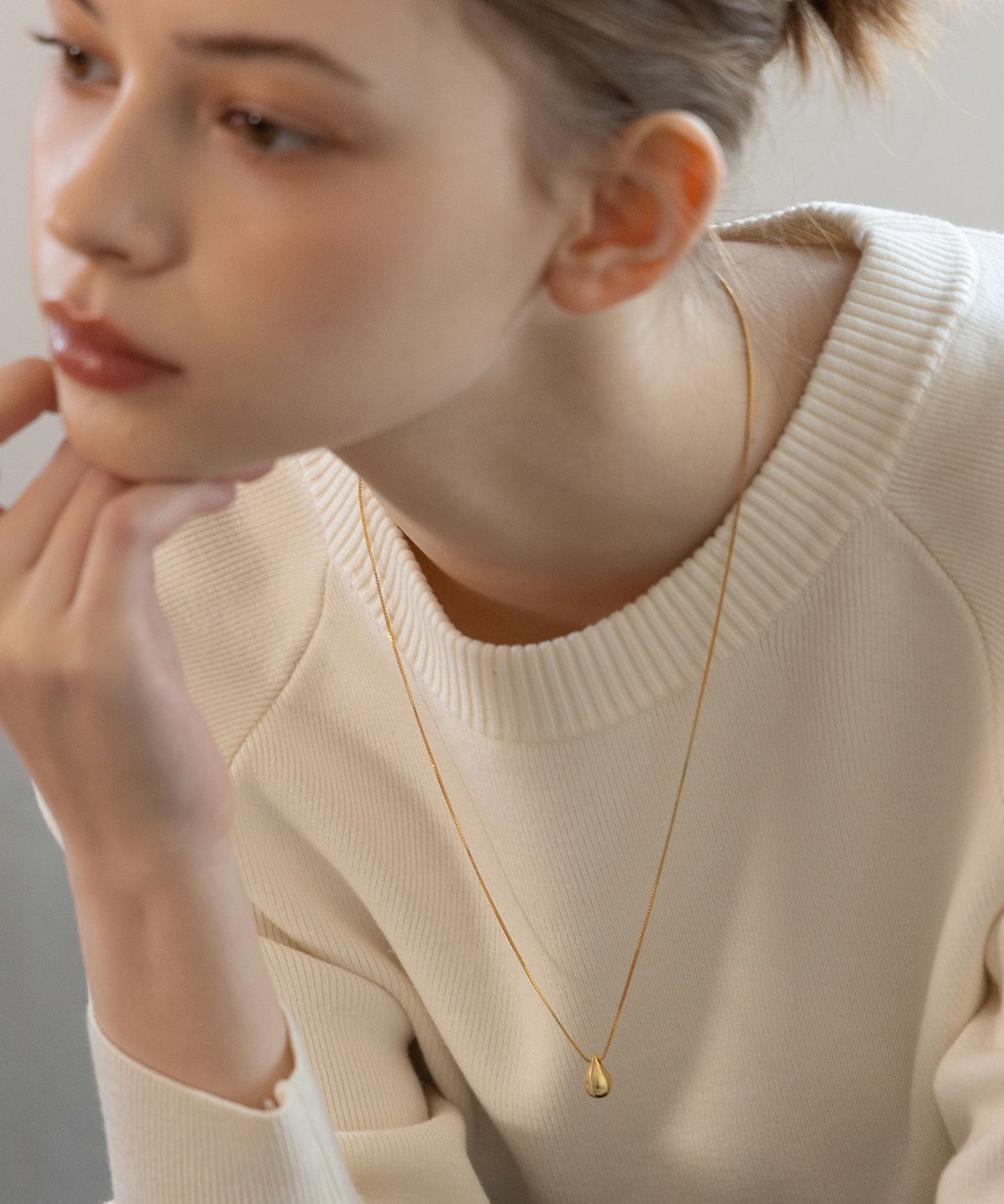 타티아나(TATIANA) (실버925) 앨리스 드롭 롱 목걸이 NZ2434