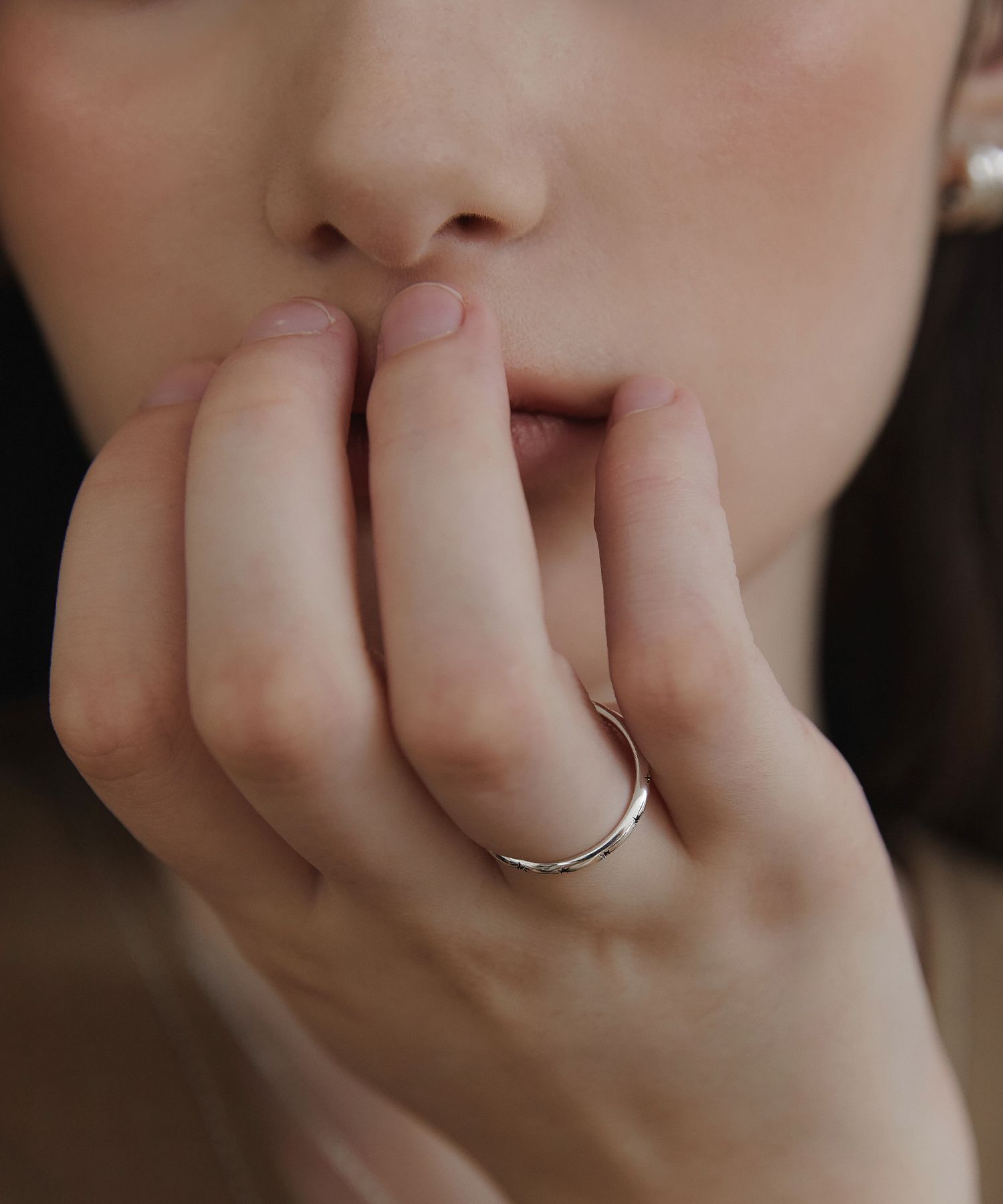 ☆TATIANA☆ Silver 925 Draw Line Ring CR1844 MUSINSA | TATIANA (Silver 925) Black Star Draw Ring CR1855
