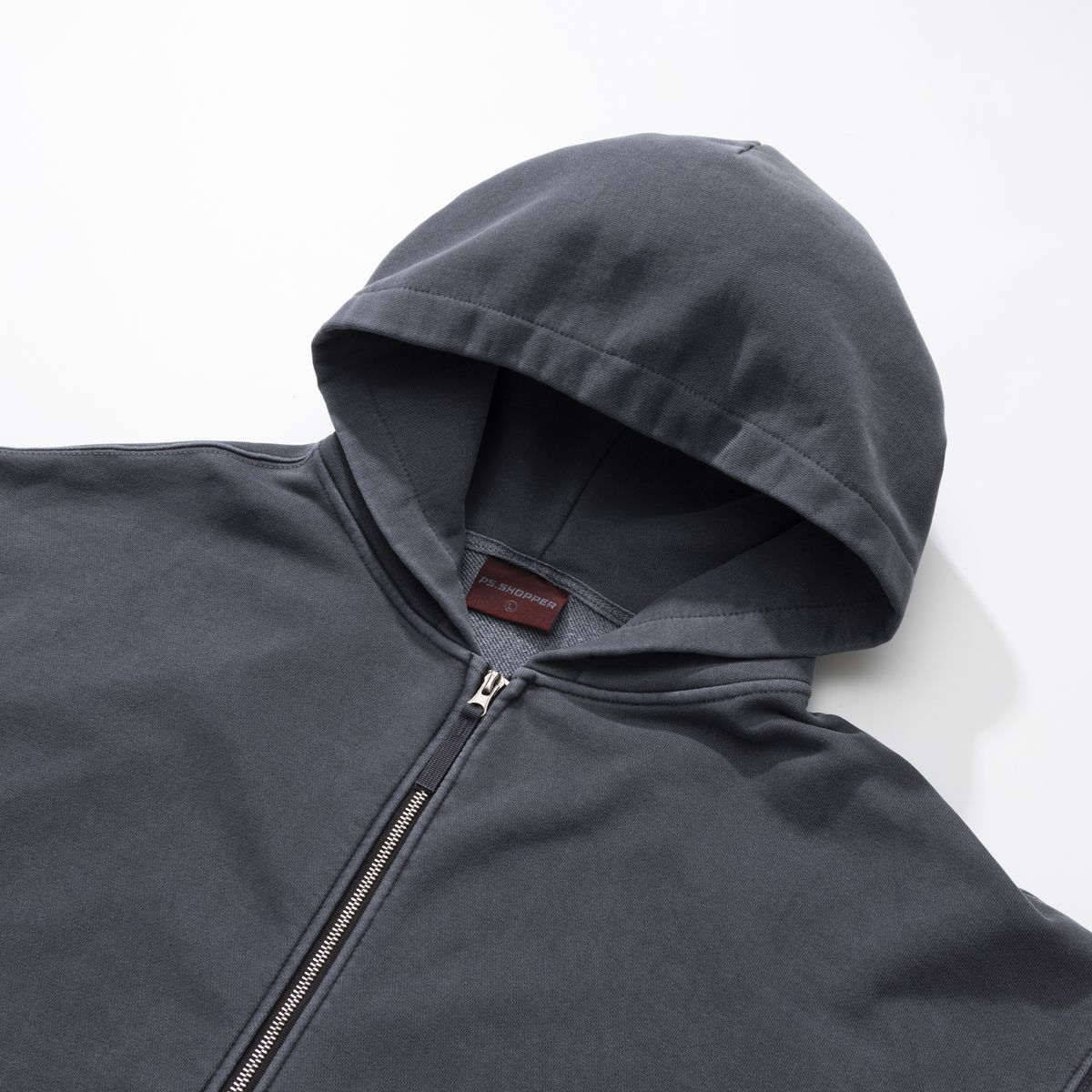 피에스쇼퍼(PSSHOPPER) 피그먼트 스몰로고 후드집업 [네이비]