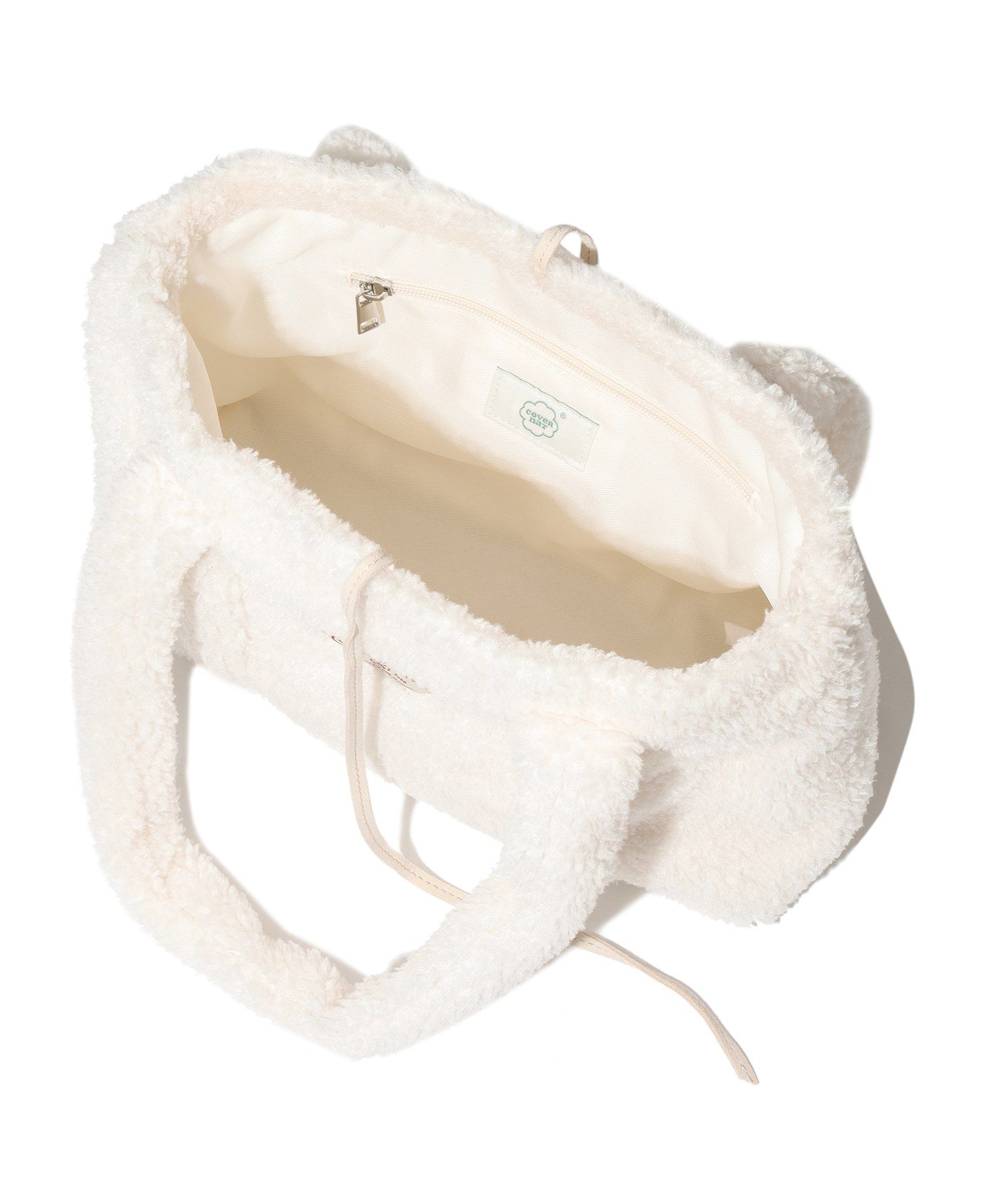 ★COVERNAT WOMAN★ Cloverheart Fluffy Medium Tote Bag Beige MUSINSA | COVERNAT WOMAN Clover Heart Fluffy Tote Bag Beige