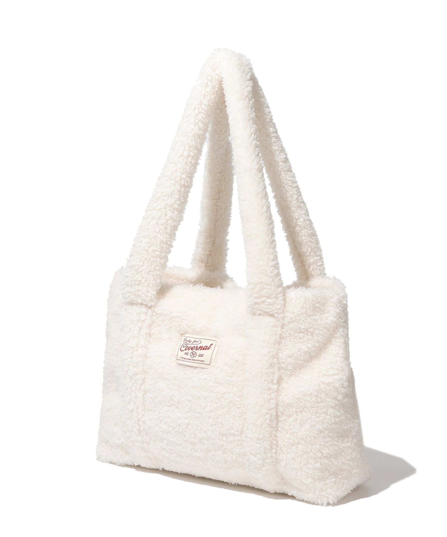 ★COVERNAT WOMAN★ Cloverheart Fluffy Medium Tote Bag Beige MUSINSA | COVERNAT WOMAN Clover Heart Fluffy Tote Bag Beige