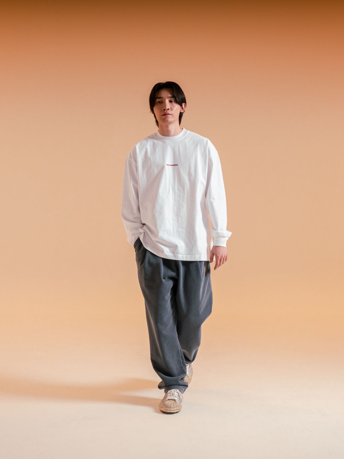 피에스쇼퍼(PSSHOPPER) 프리미엄 코튼 롱슬리브 [화이트]