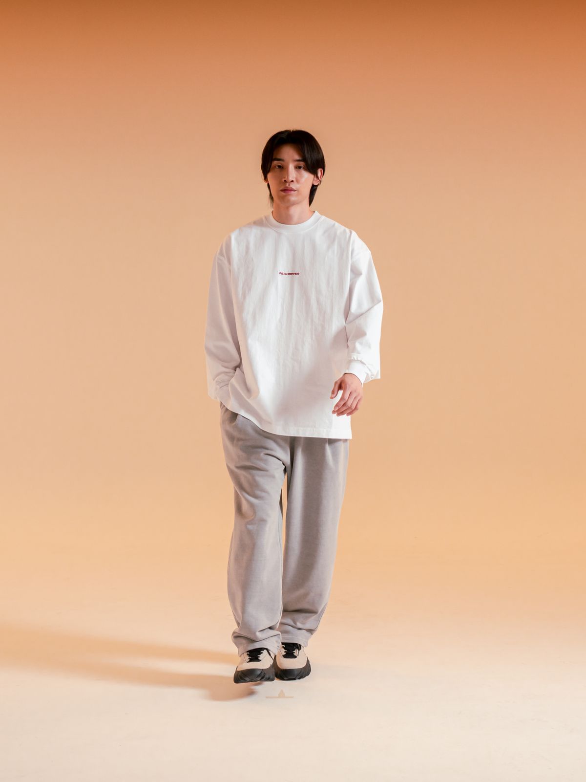피에스쇼퍼(PSSHOPPER) 프리미엄 코튼 롱슬리브 [화이트]