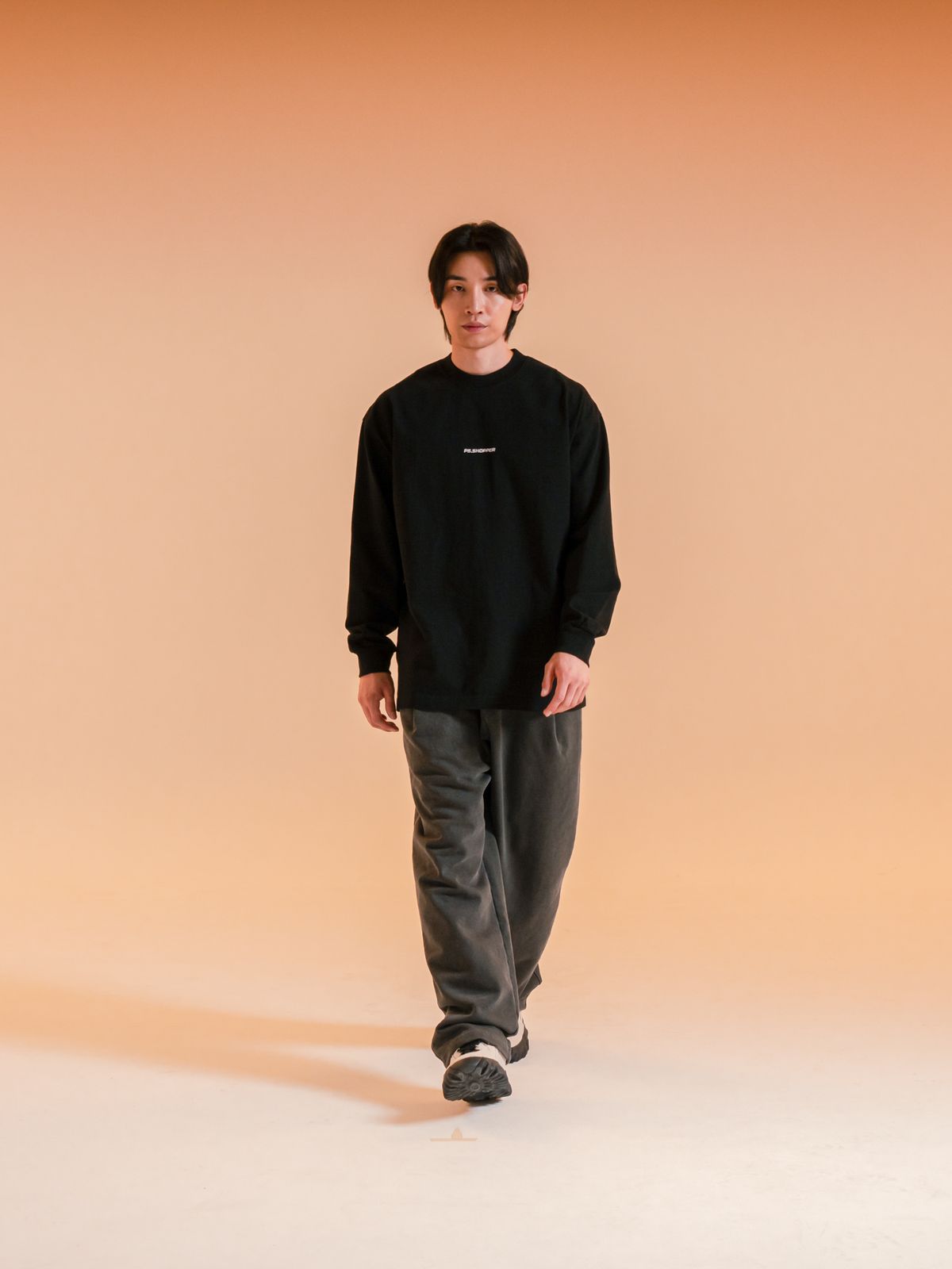 피에스쇼퍼(PSSHOPPER) 프리미엄 코튼 롱슬리브 [블랙]