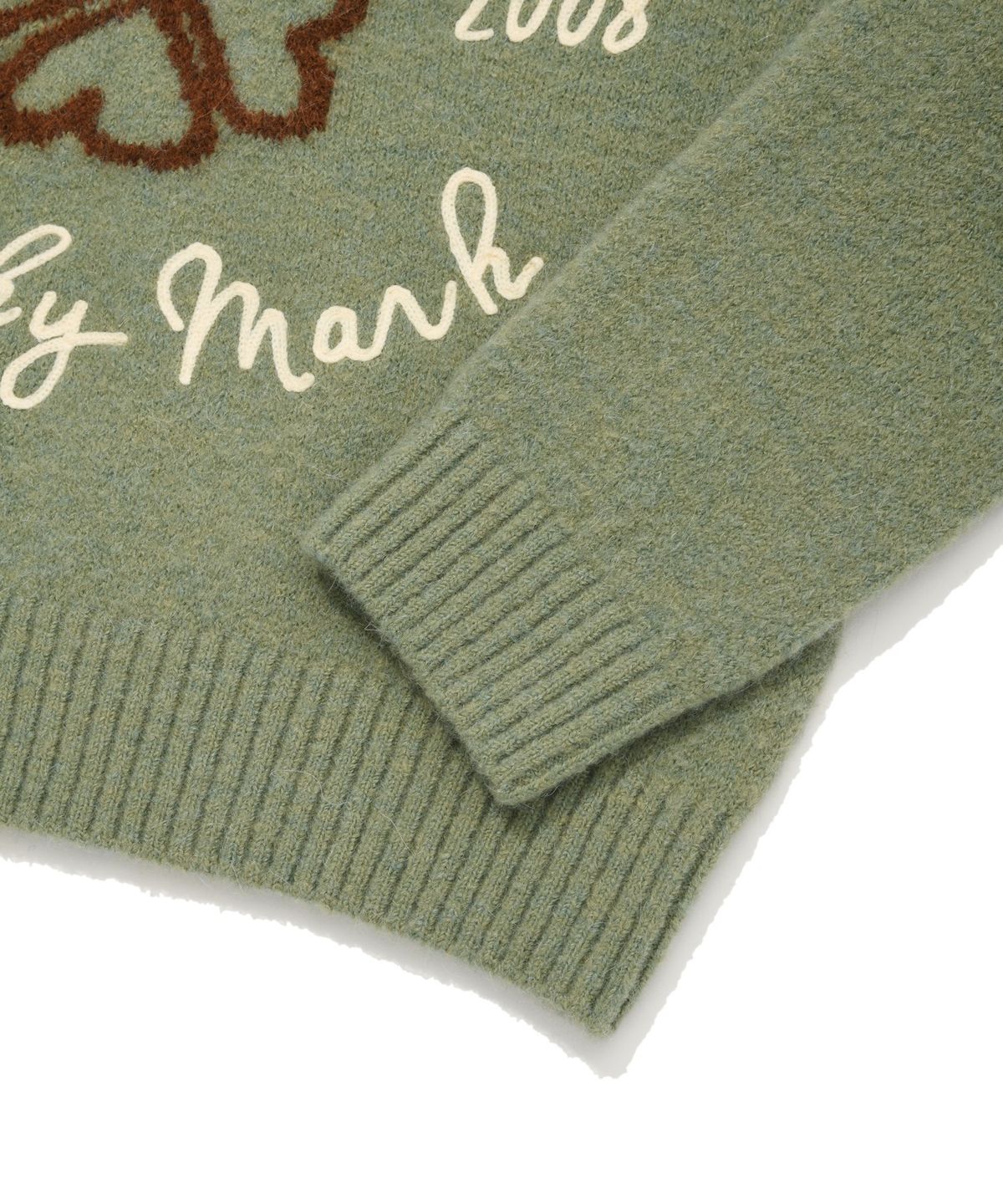 커버낫 우먼(COVERNAT WOMAN) 우먼 클로버하트 그래픽 니트 Sage Green
