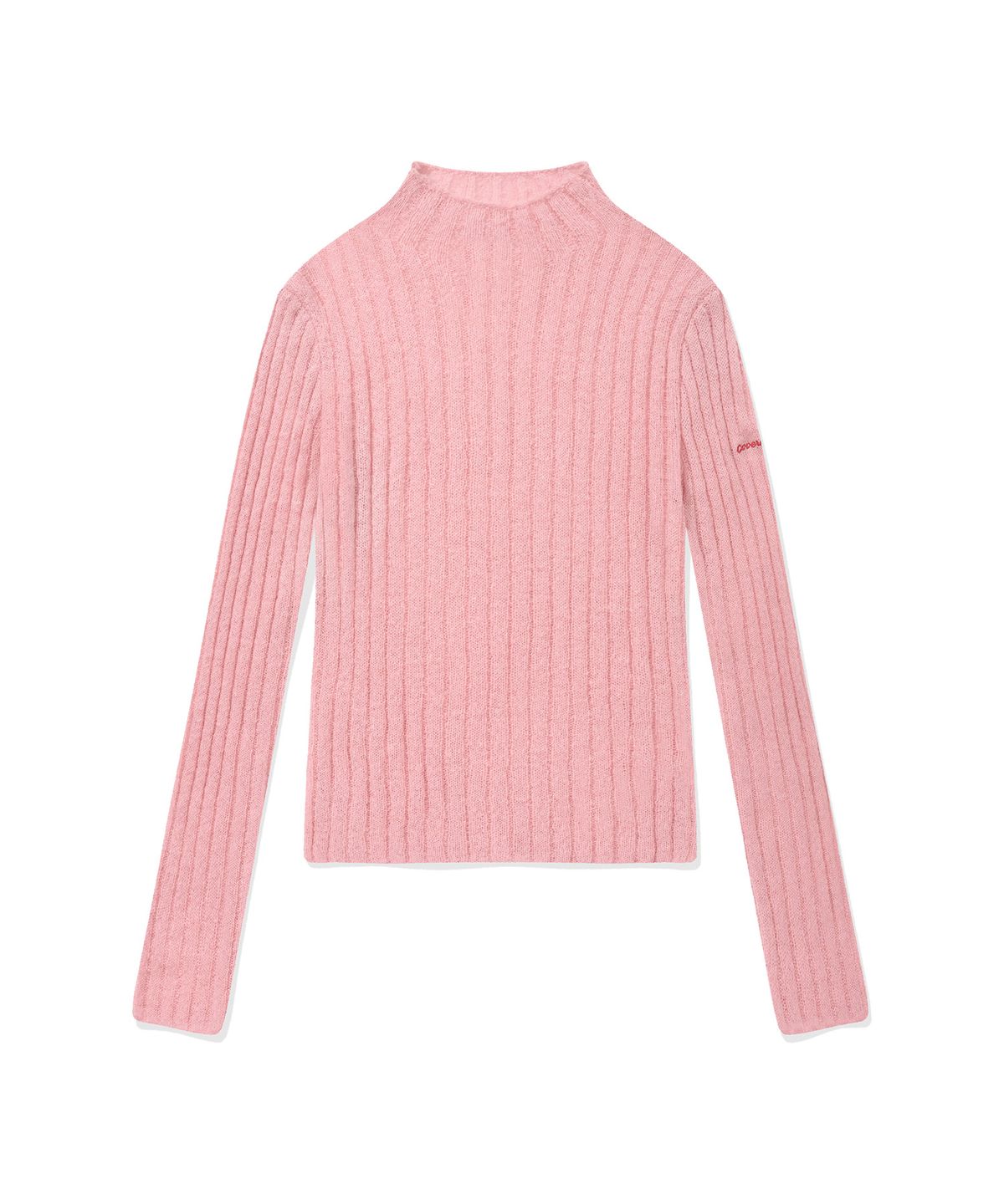 커버낫 우먼(COVERNAT WOMAN) 우먼 리브드 터틀넥 니트 Light Pink