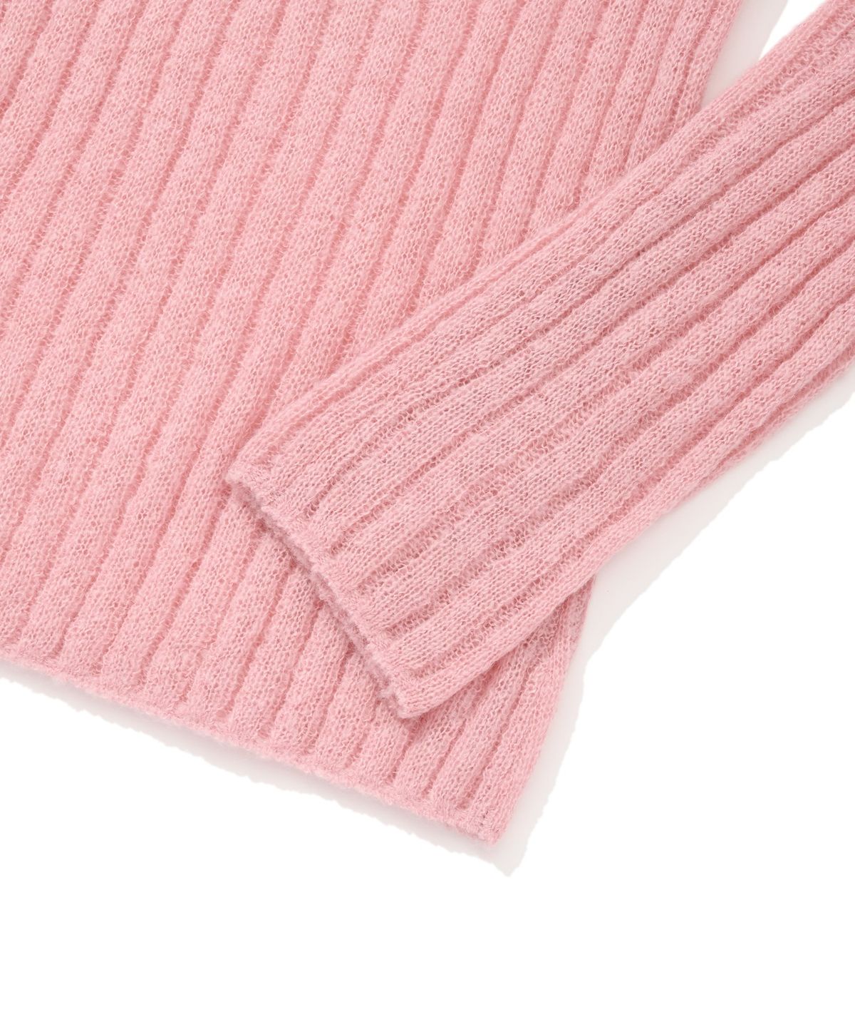 커버낫 우먼(COVERNAT WOMAN) 우먼 리브드 터틀넥 니트 Light Pink