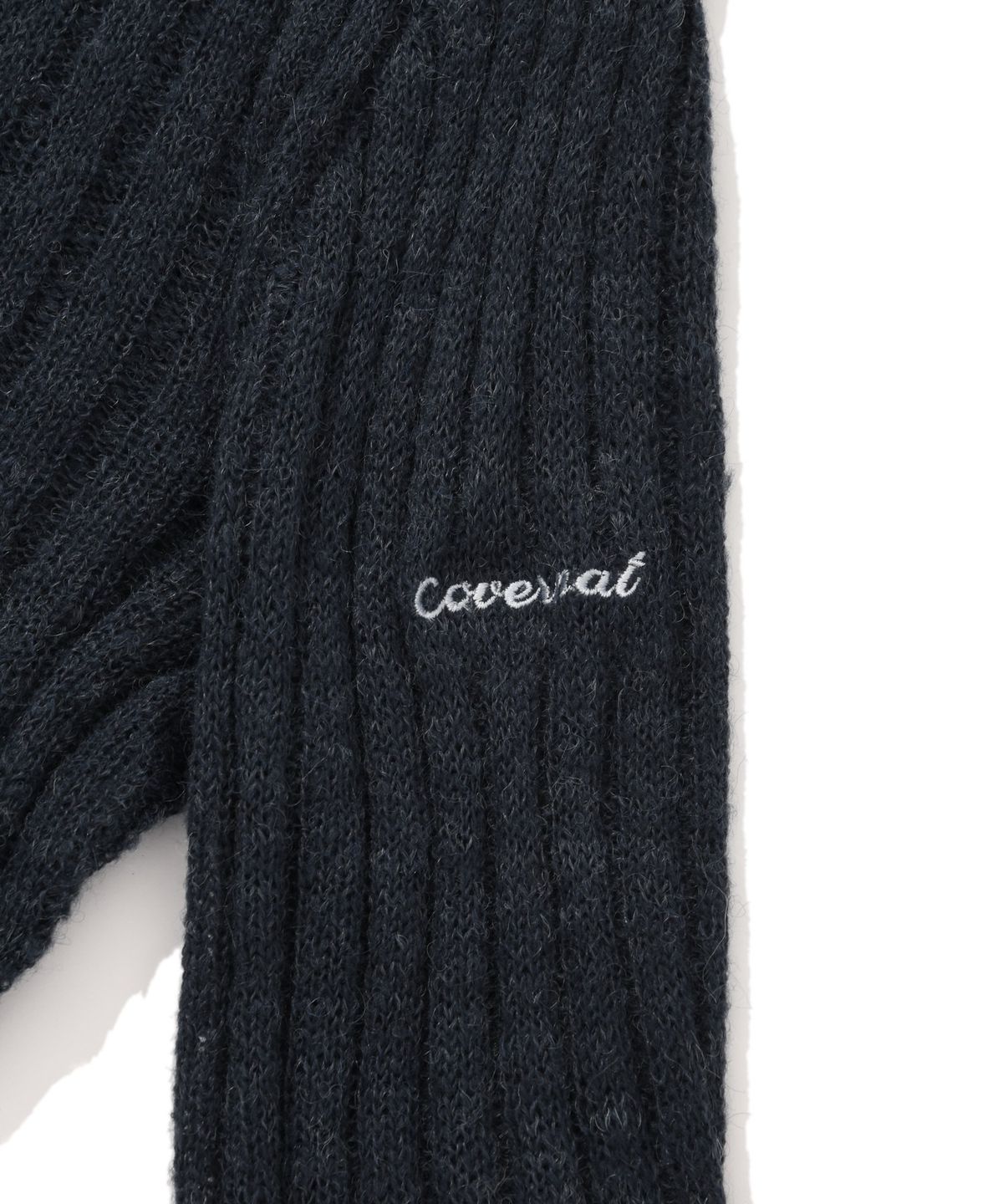커버낫 우먼(COVERNAT WOMAN) 우먼 리브드 터틀넥 니트 Dark Blue
