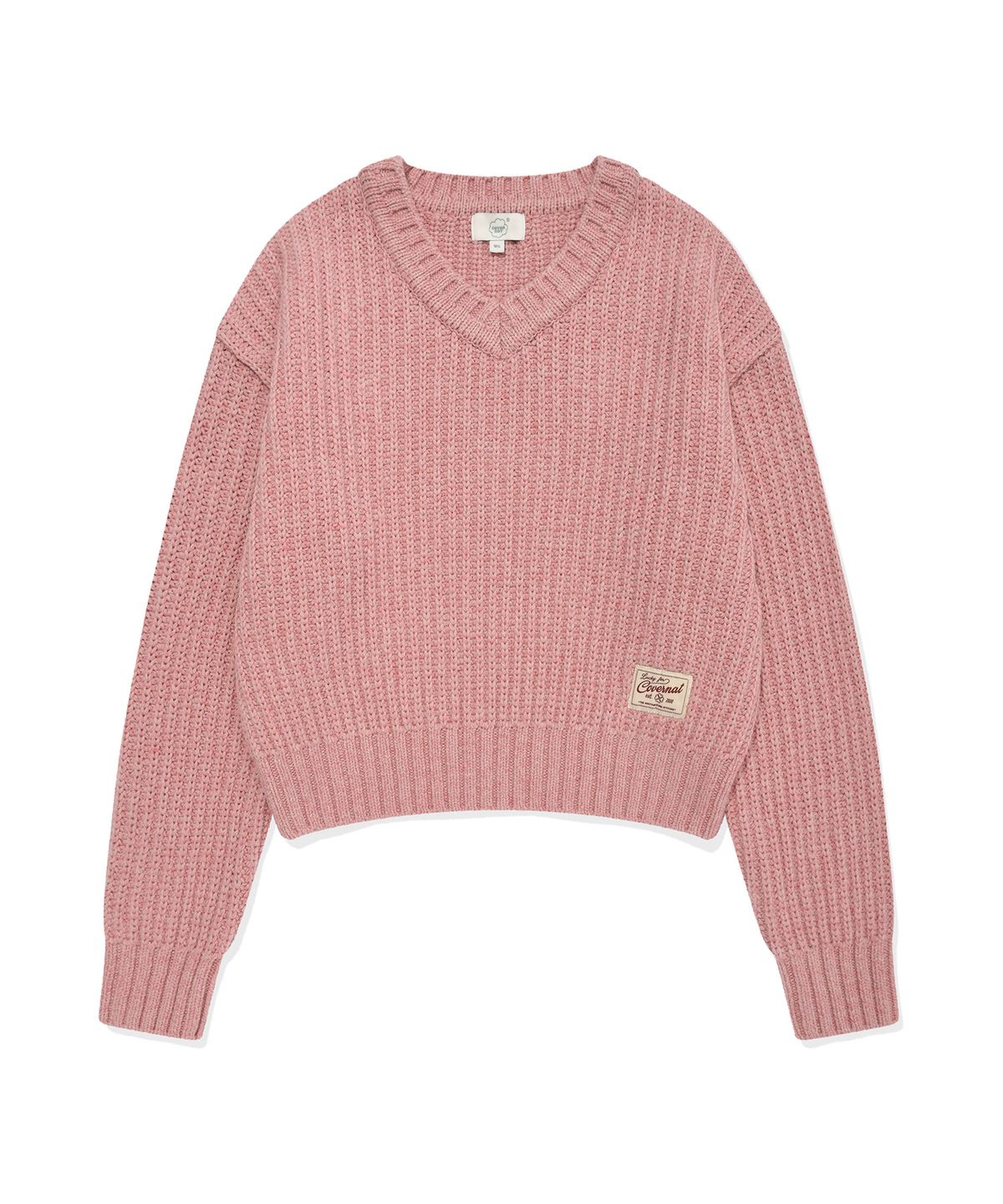 커버낫 우먼(COVERNAT WOMAN) 우먼 멀티얀 브이넥 니트 Light Pink