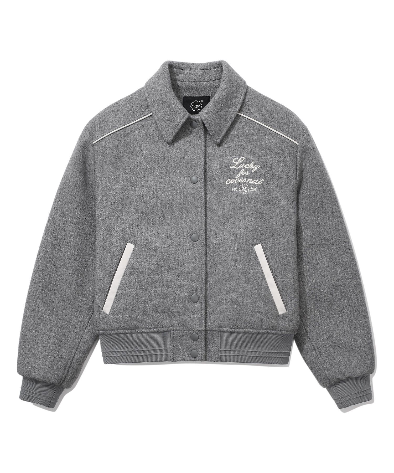 COVERNAT ♥Women's Wool Varsity Jacket/追跡付 MUSINSA公式 | COVERNAT WOMAN Women's Wool Varsity Jacket Gray