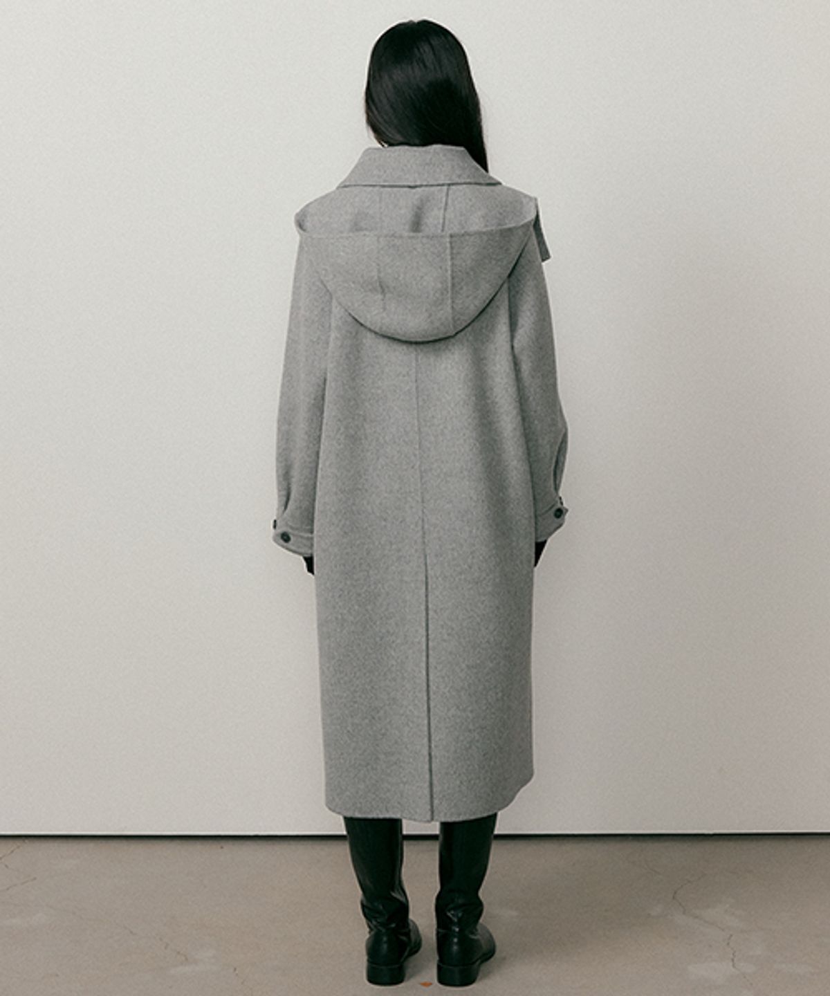 링서울(LINGSEOUL) handemade hooded long coat-gray