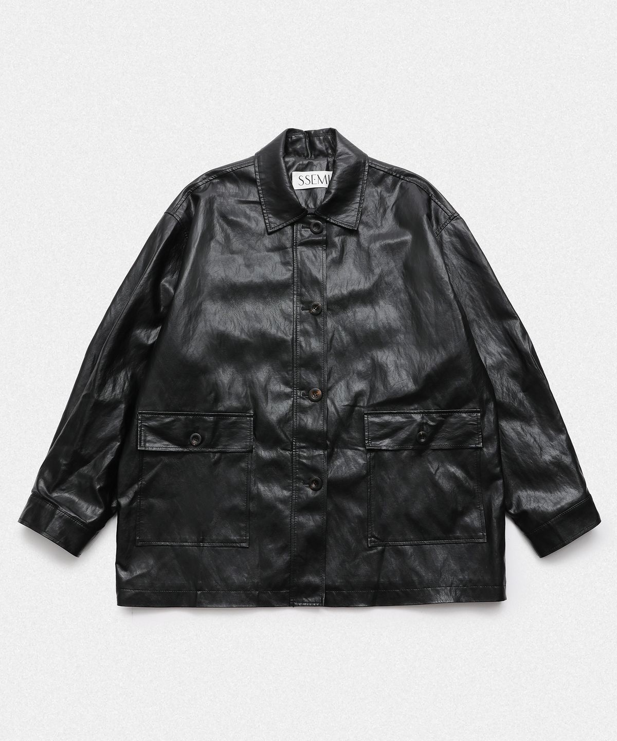 쎄미(SSEMI) LUCY LEATHER JACKET(BK)