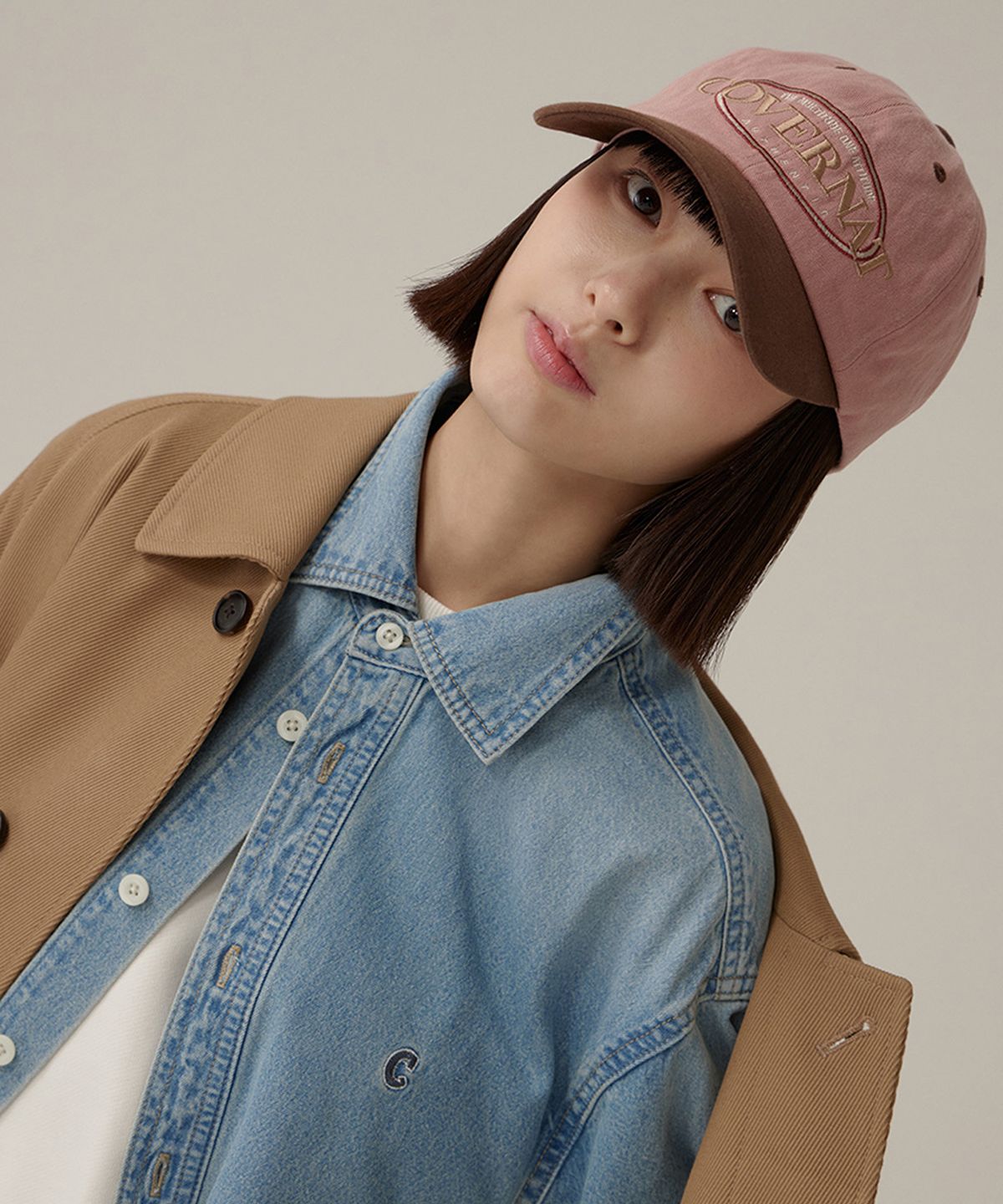 커버낫(COVERNAT) [코지 핏] 빈티지 볼캡 핑크