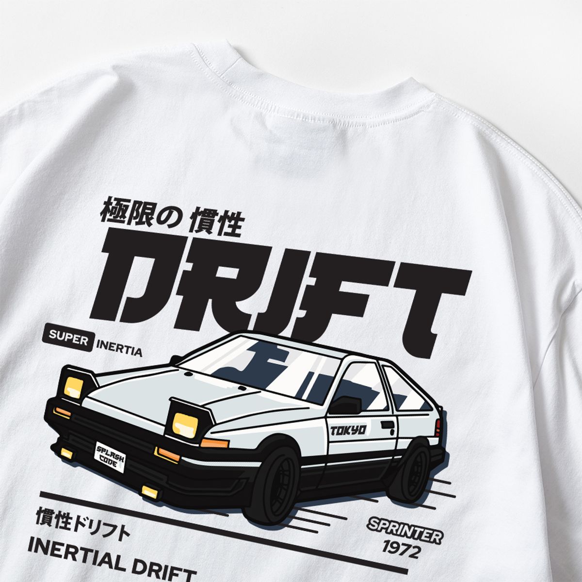 스플래시코드(SPLASHCODE) 반팔 티셔츠 화이트 - 드리프트(Drift)