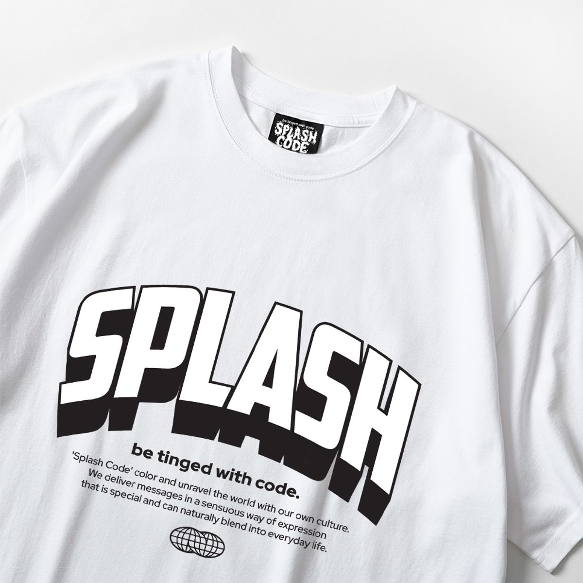 스플래시코드(SPLASHCODE) 반팔 티셔츠 화이트 - 월드 와이드(World Wide)