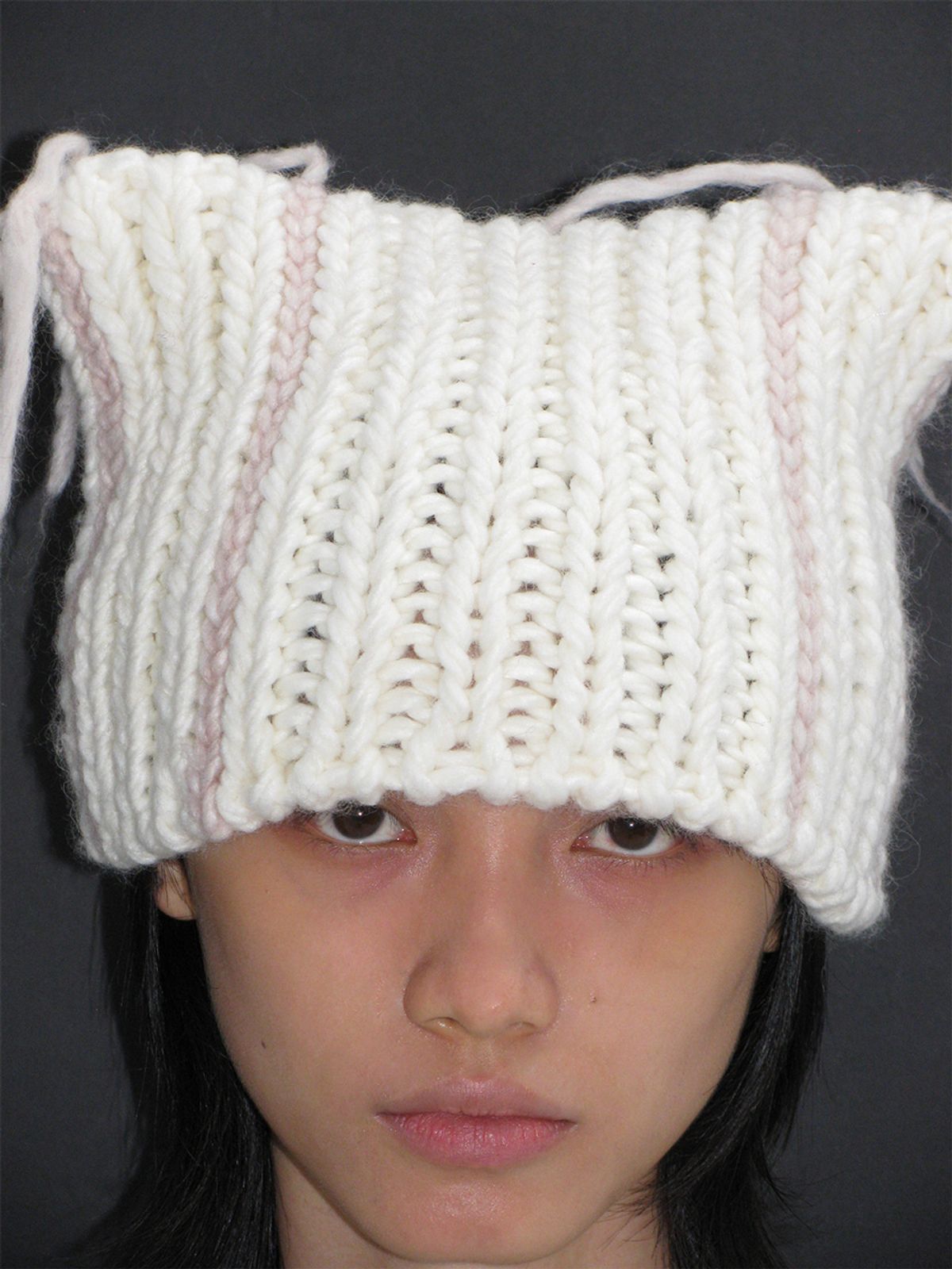 플리즈프로젝트(PLZPROJECT) 24 PUSSYCAT KNIT HAT, IVORY