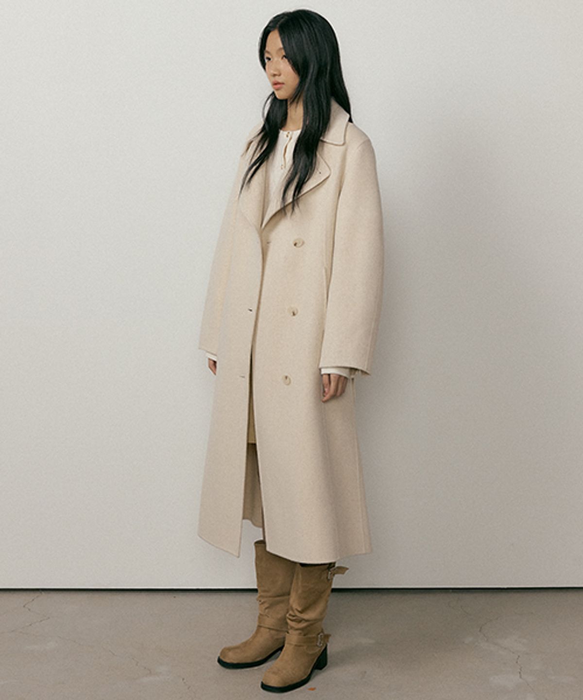 링서울(LINGSEOUL) handmade cashmere belted coat-oatmeal
