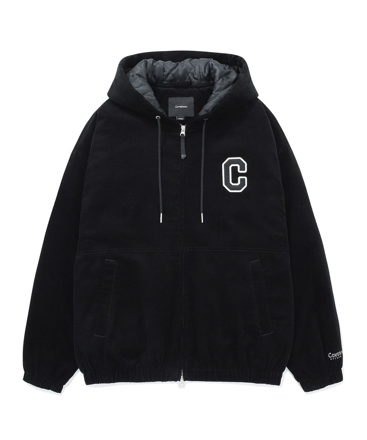 커버낫(COVERNAT) C 로고 코듀로이 후디 자켓 블랙