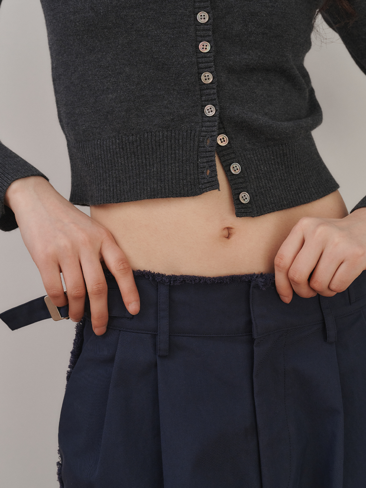 플리즈프로젝트(PLZPROJECT) DESTROYED TROUSERS, NAVY