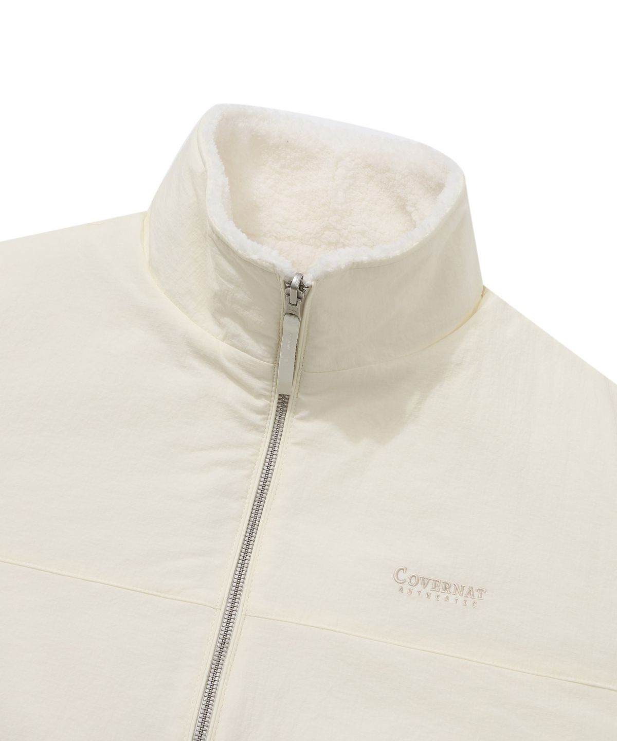 커버낫(COVERNAT) 스탠카라 리버시블 쉐르파 자켓 아이보리